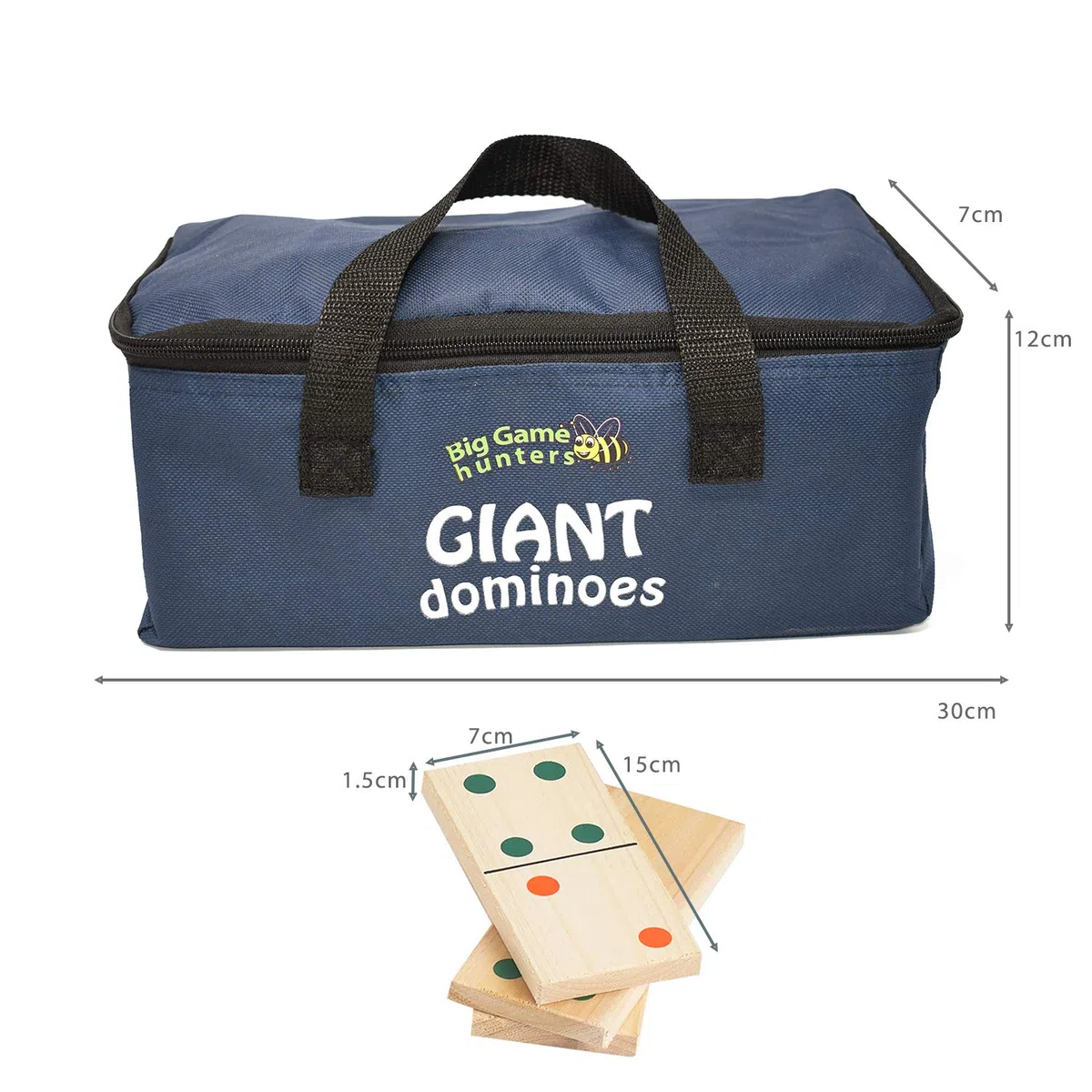 Garden Games Dominos Géants en Bois Dans un Sac de Rangement