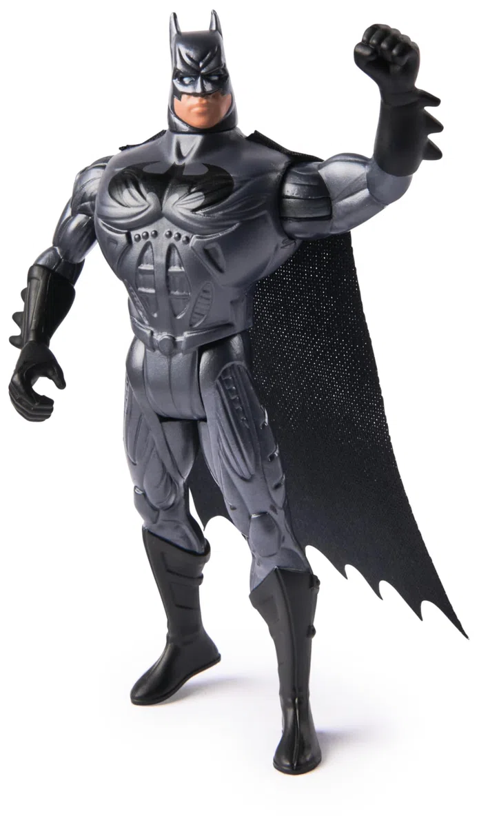 DC Comics - Batman Forever - Batmobile + Figurine Batman Retro Collection - Figurine Articulée - Créez Vos Propres Combats Masqués - Super Héros - Jouet À Collectionner - Jouet Enfant 4 Ans Et +