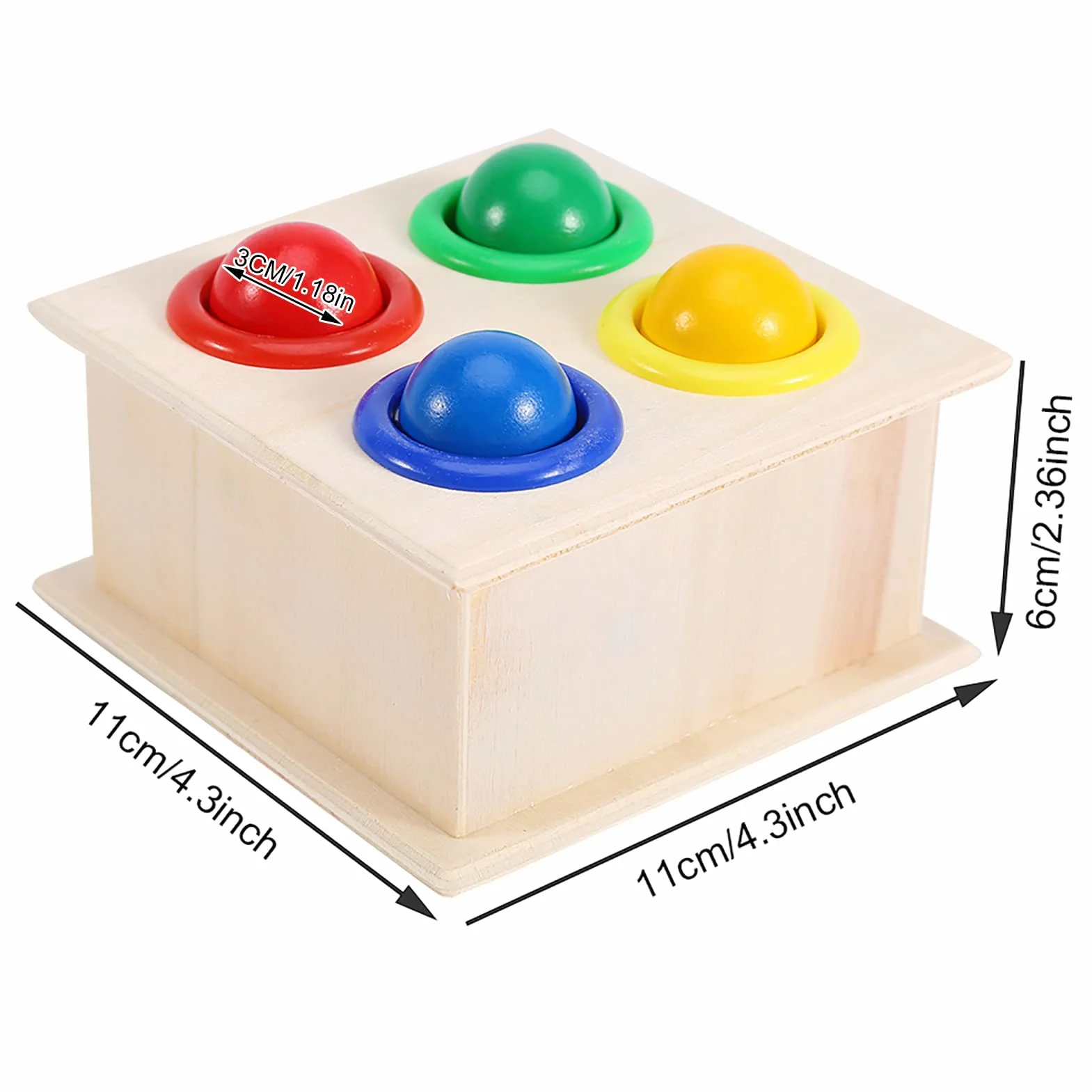 Zerodis Banc À Marteler Jouet en Bois Banc À Marteler avec Mini Maillet Jouet Éducatif Jeu de Bureau Anniversaire Cadeau Noël pour Filles Garçons 3-6 Ans