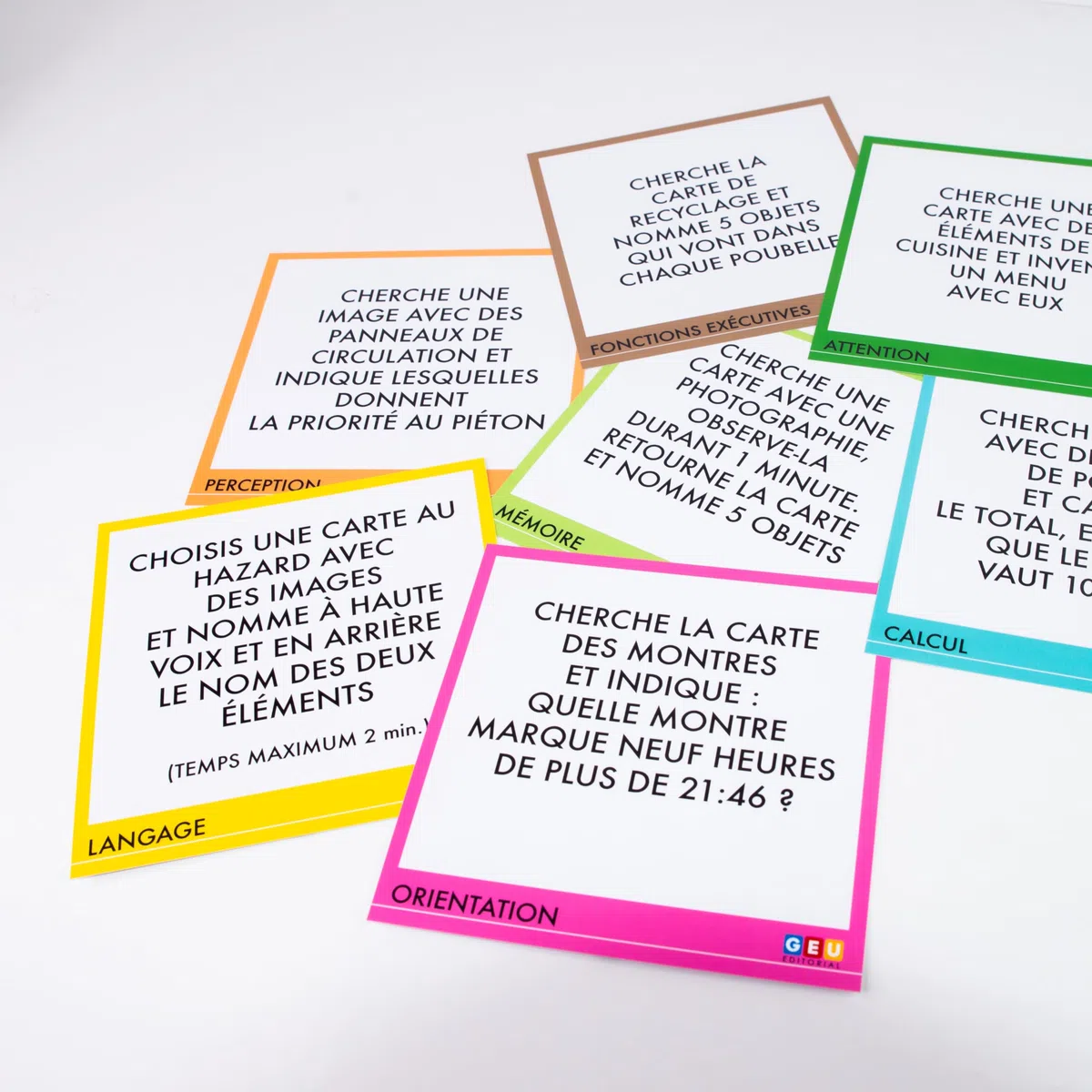Editorial GEU Jeux DE SOCIÉTÉ Adulte | Memory Adulte | Jeux Alzheimer | Cartes De Stimulation Cognitive | Améliorez, La Mémoire, L'attention, Le Langage | Jeu pour Senior