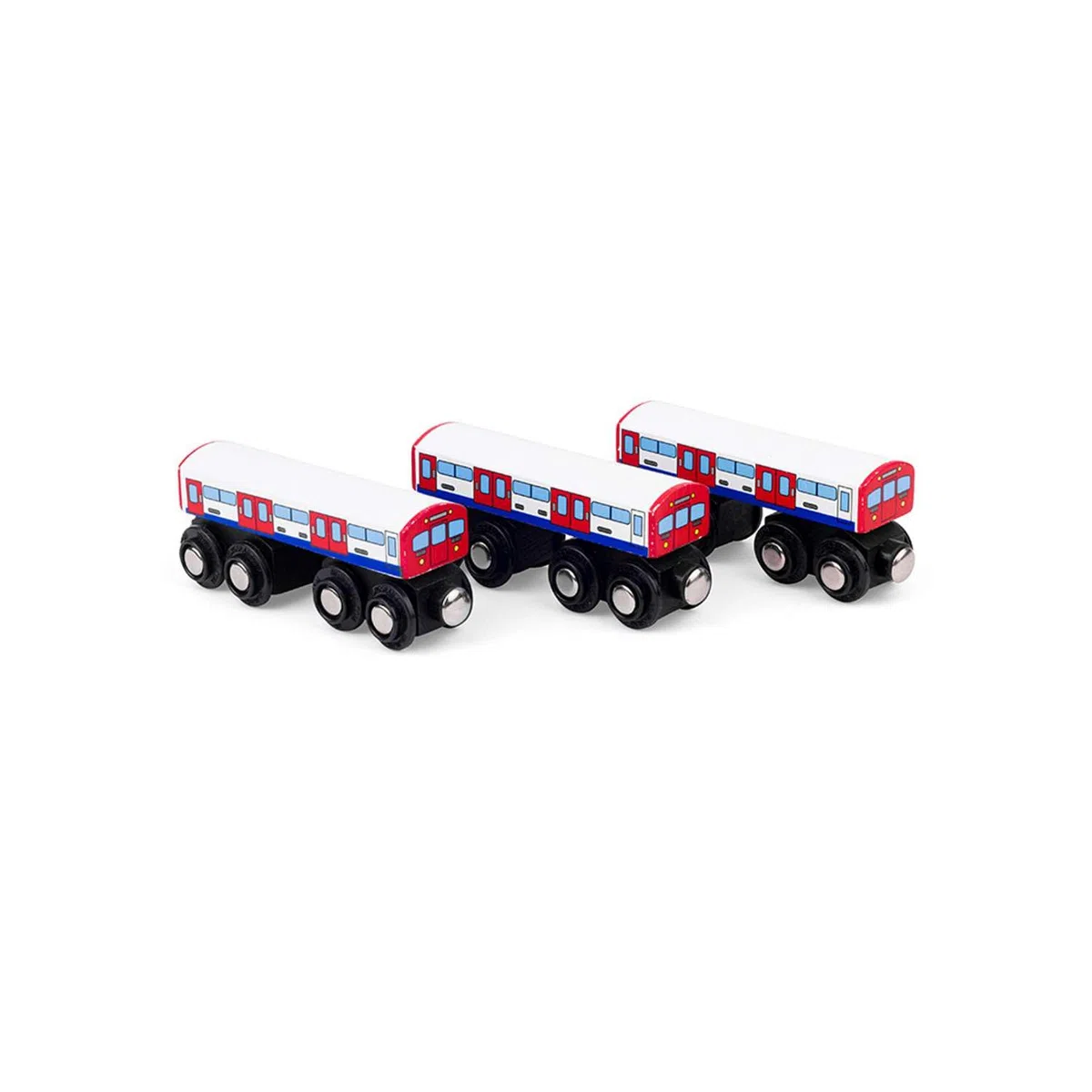 Bigjigs Rail Train du métro | Trains souterrains Londoniens pour Circuits en Bois | Locomotive en Bois à attelages magnétiques | Reproduction d'engins | Jouet éducatif | Cadeau dès 3 Ans
