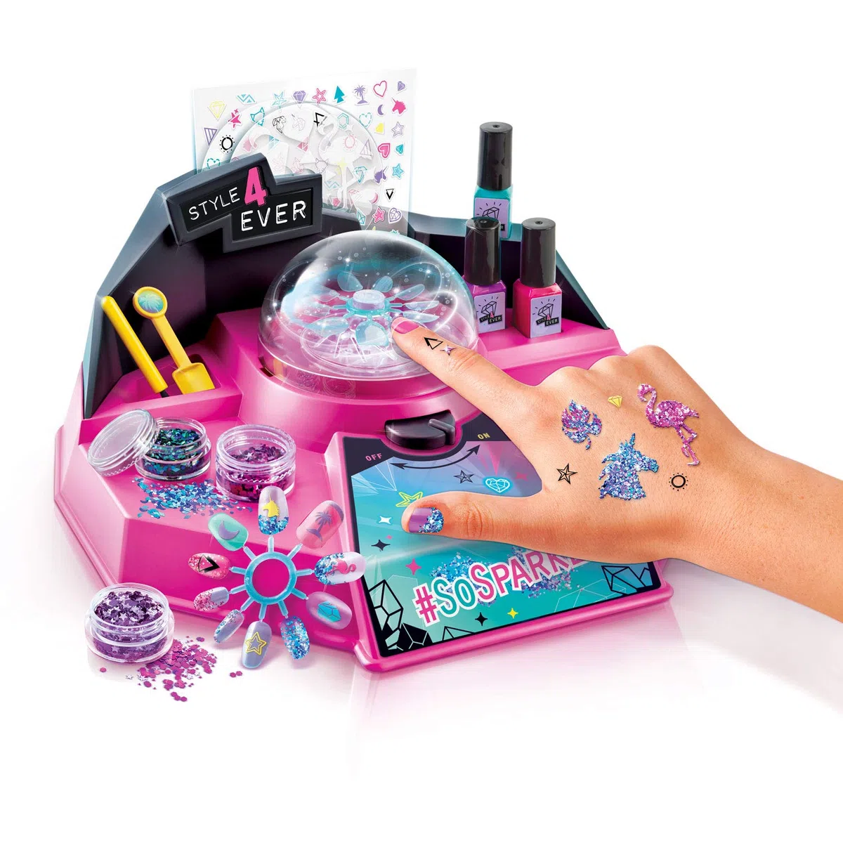 Canal Toys – Style 4 Ever Bar à Ongles – Coffret Manucure et Nail Art pour Enfants – Vernis, Paillettes, Stickers, Faux Ongles & Tatouages – Activité Créative et Tendance dès 6 Ans – Réf. OFG 163
