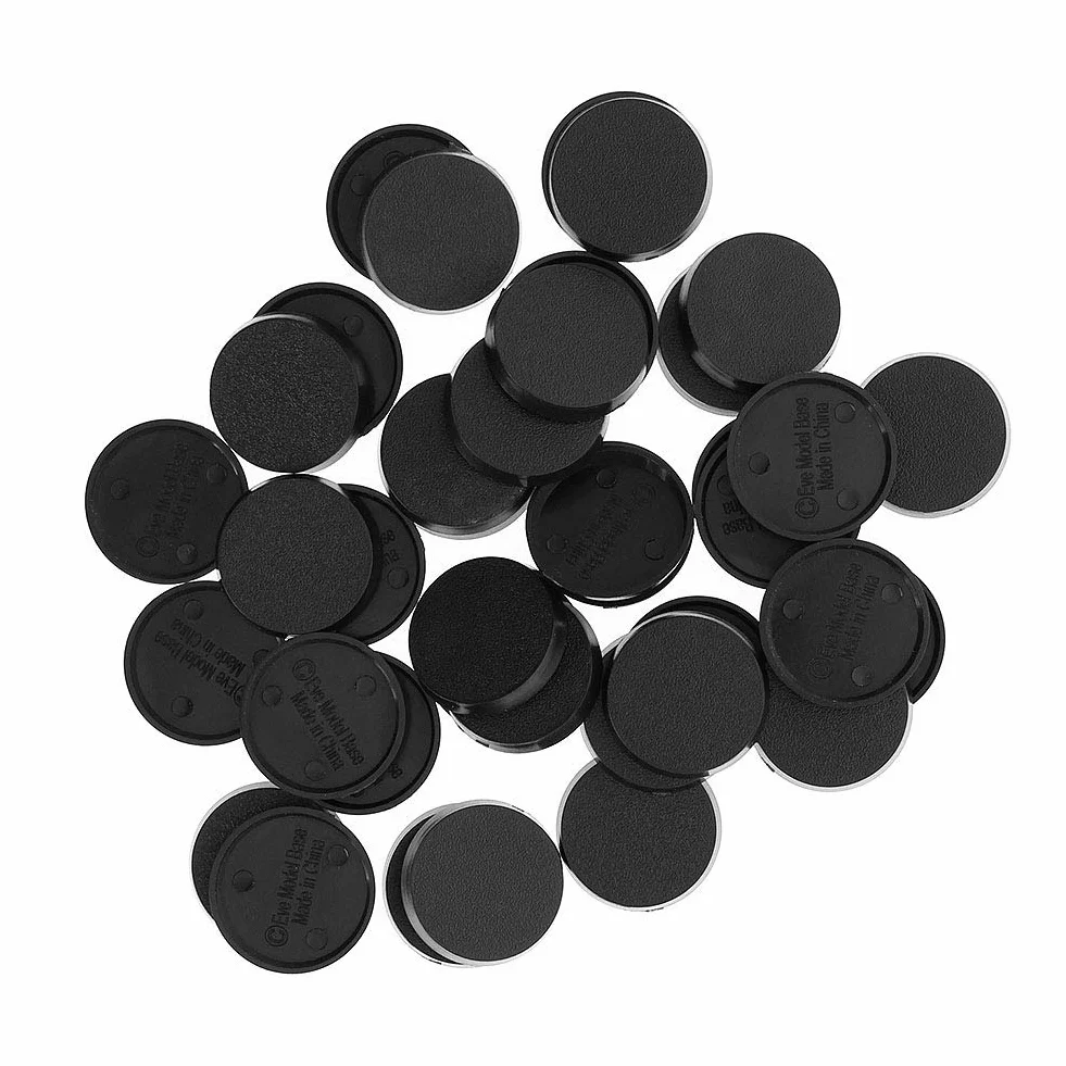Evemodel Lot de 100 bases rondes en plastique de 25 mm pour jeux de guerre