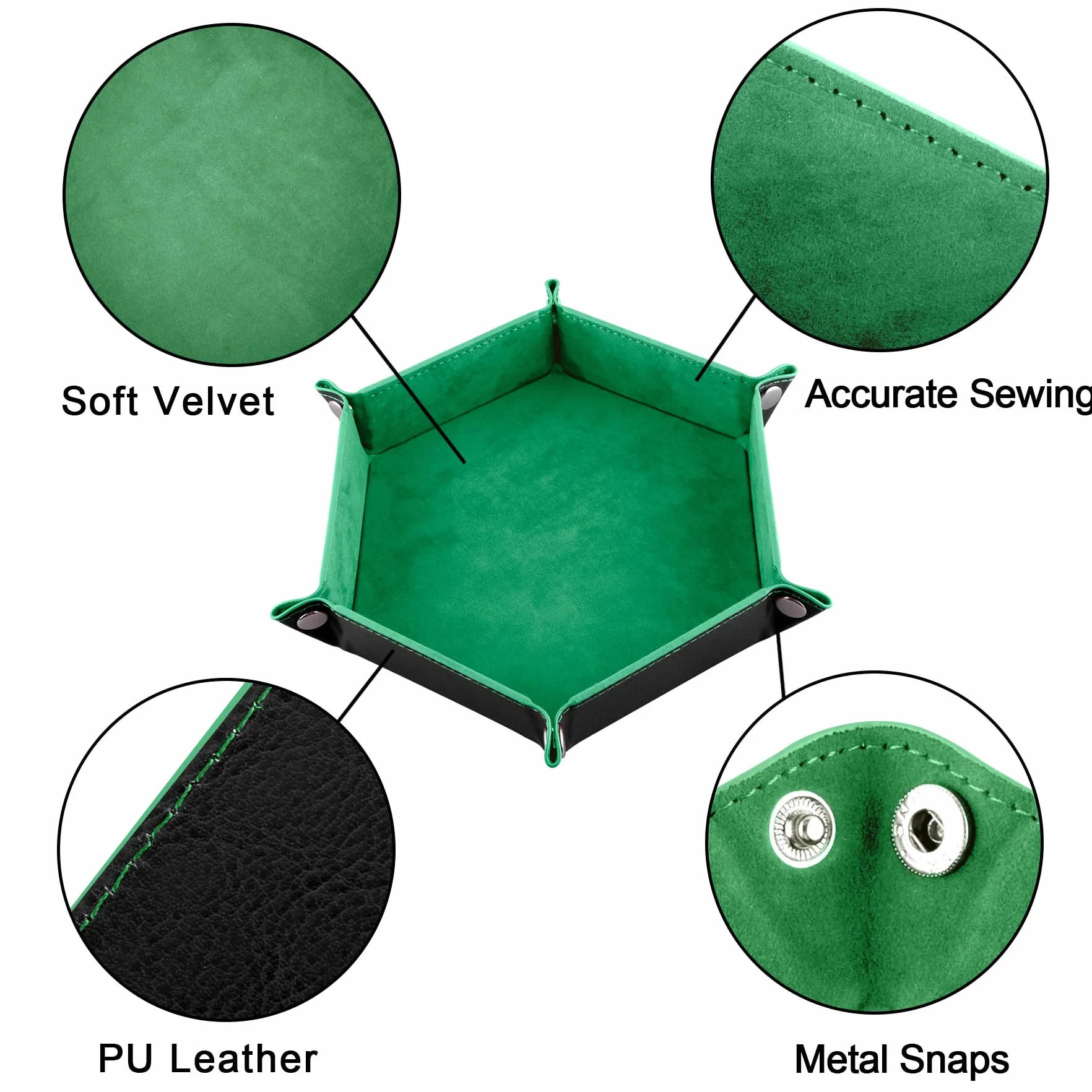 SIQUK 6 Pièces Piste de Dés Plateau de des Pliable Cuir et Velours Piste Dés Pliant pour DND RPG Jeux de Table (Rouge, Bleu, Violet, Noir, Vert, Jaune)