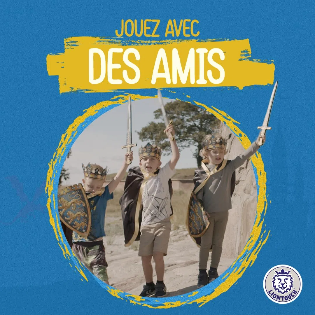 Liontouch - Bouclier du Roi Lion Triple | Jeu De Simulation Médiéval en Mousse pour Enfants Prêts pour des Aventures Chevaleresques | Armes & Armures Sécurisées pour Déguisements Royaux