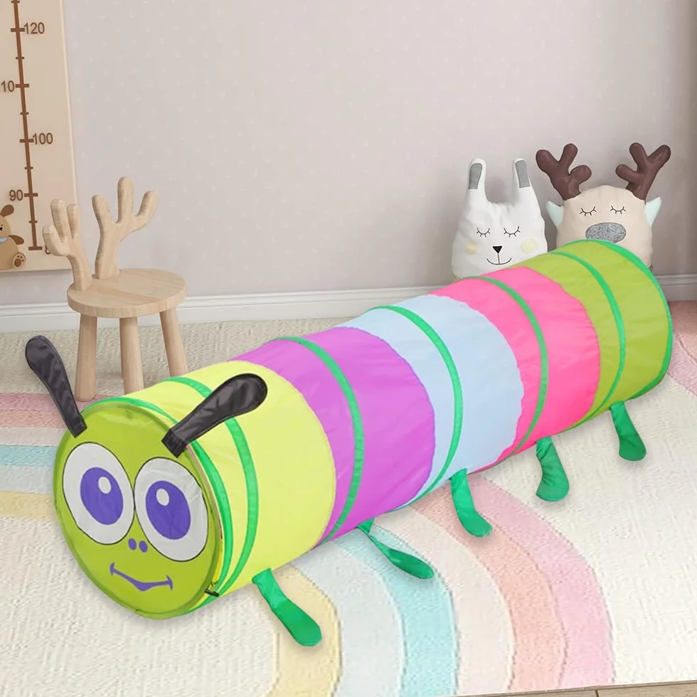 Tunnel de jeu, pliable, 46 x 180 cm, pour l'extérieur, pour enfants à partir de 1 an, pour enfants et animaux, pour l'intérieur et l'extérieur