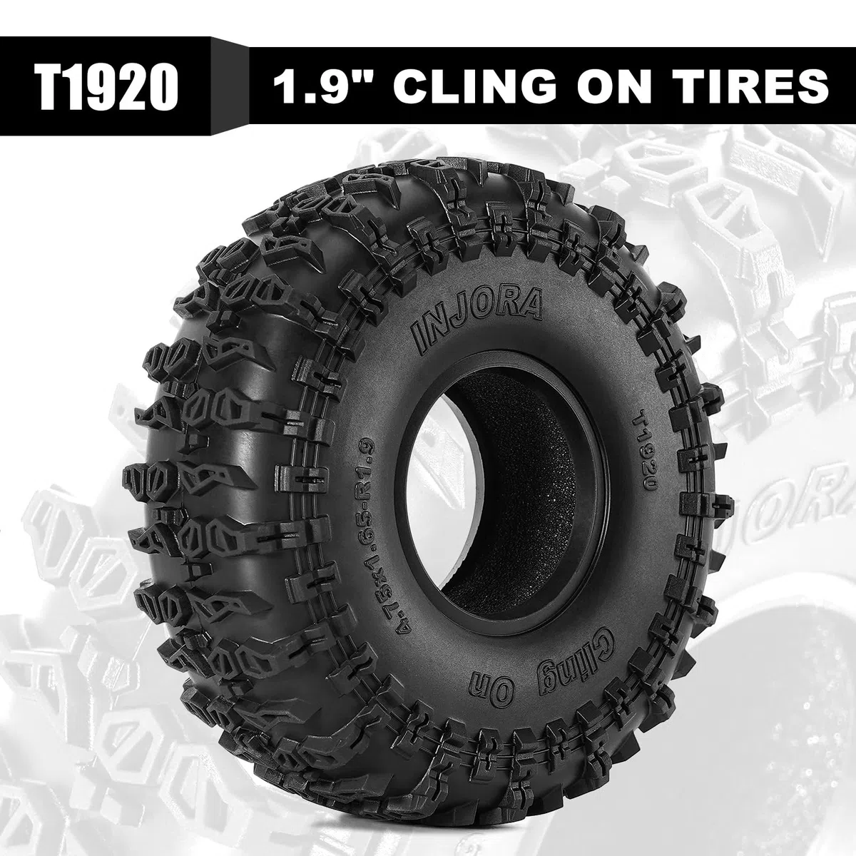 INJORA Pneus Cling on 1.9" 120 * 42mm S5 pour TRX4 SCX10 1/10 RC Crawler