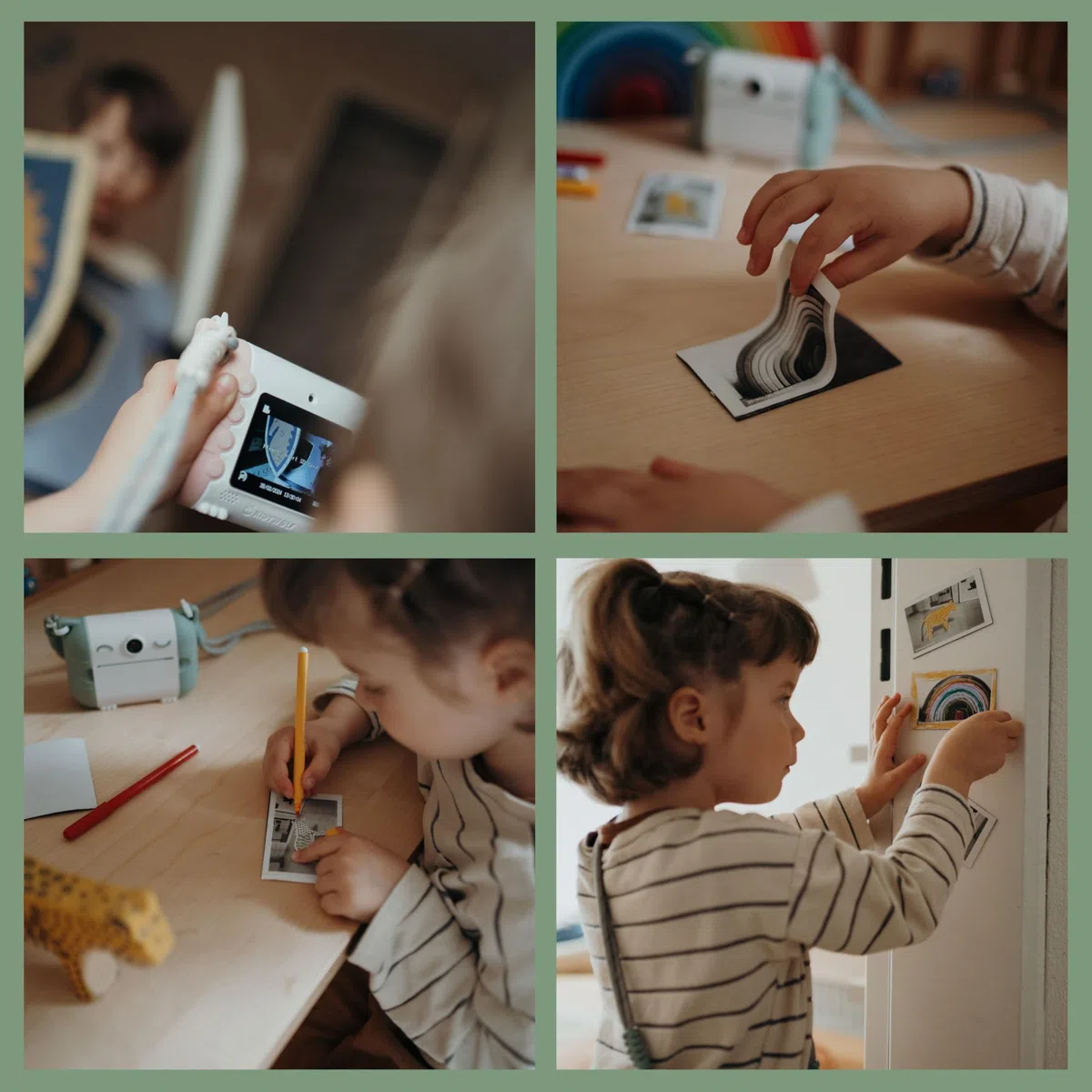 KIDYWOLF Kidyprint Vert – Appareil Photo Instantané Enfant avec Impression Thermique – Polaroid Ludique et Créatif pour Explorer, Capturer et Partager Ses Souvenirs