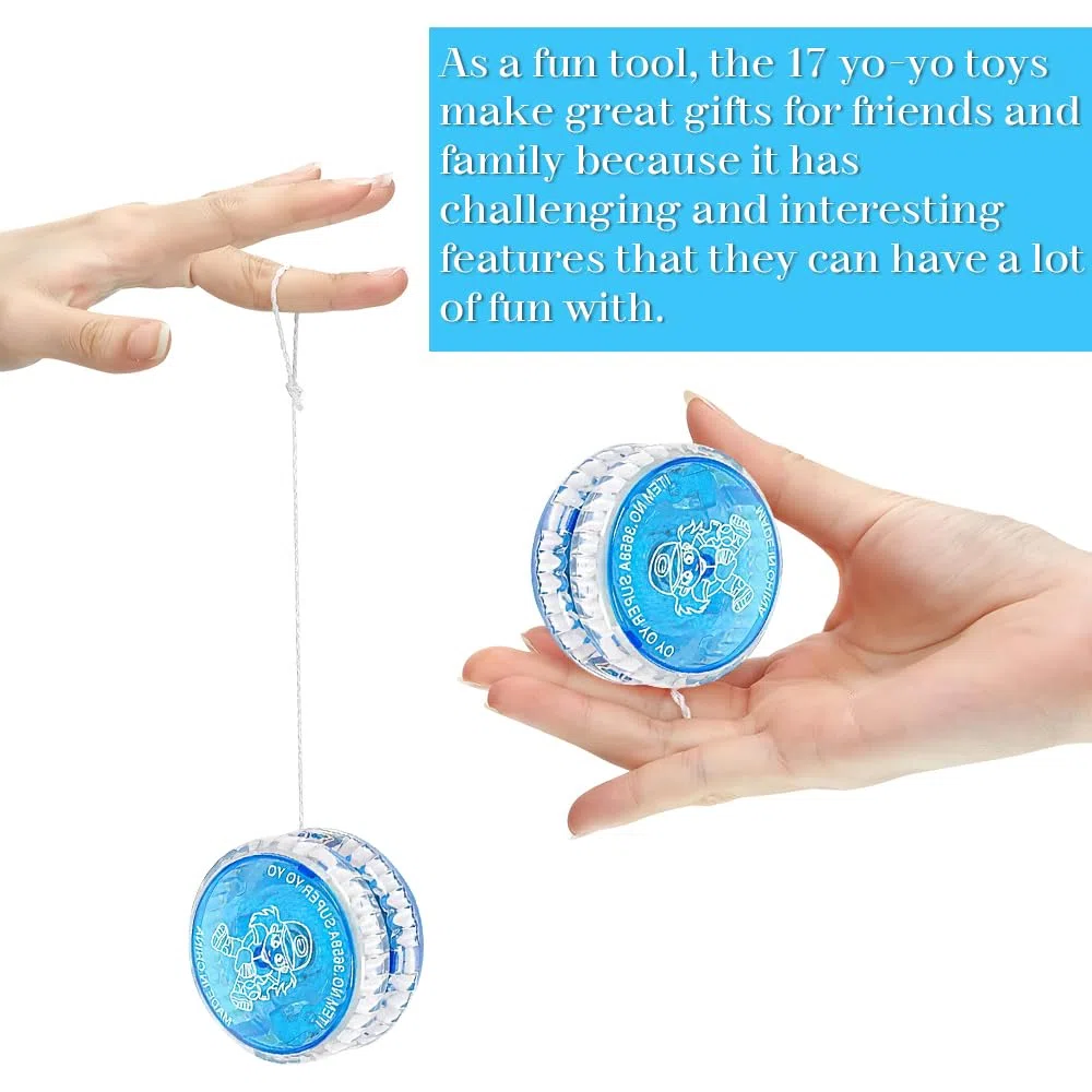 Lot de 17 jouets LED Yoyo Yoyo - En plastique - Yoyo réactif - Pour enfants - Pour anniversaire, fête, cadeau d'invités