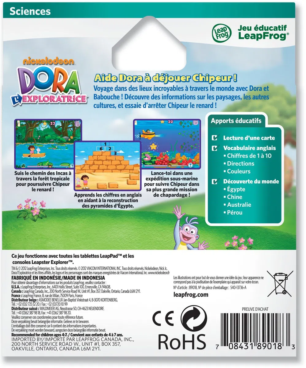 Leapfrog - 89018 - Jeu Educatif Electronique - LeapPad / LeapPad 2 / Leapster Explorer - Jeu - Dora