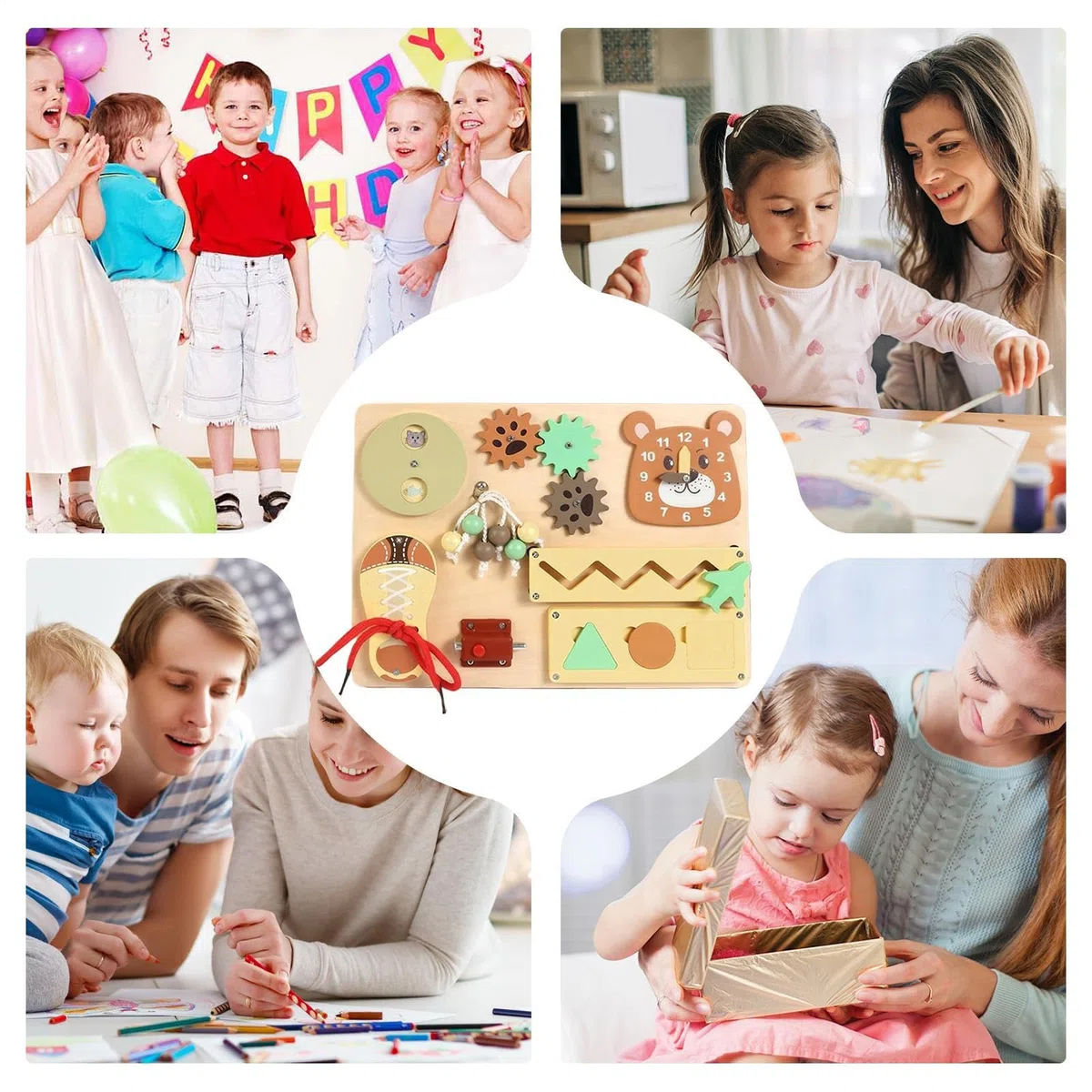 Tableau D'Activités,Jouet en Bois D'Éveil Précoce - Tableau d'apprentissage Précoce - pour Maternelle Jardin D'Salle De Classe École À La Maison Camp D'Été Activité De Groupe