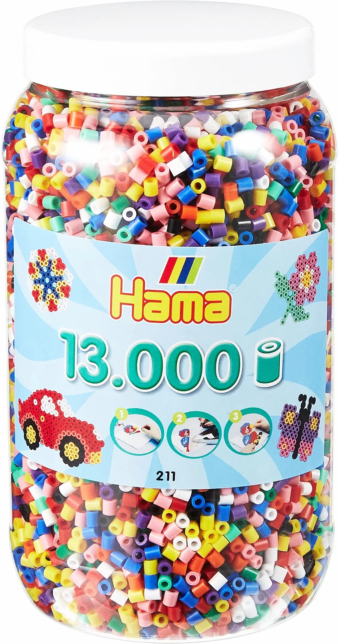 Hama - 644028 - Loisirs Créatifs - Pot 13000 Perles à Enfiler