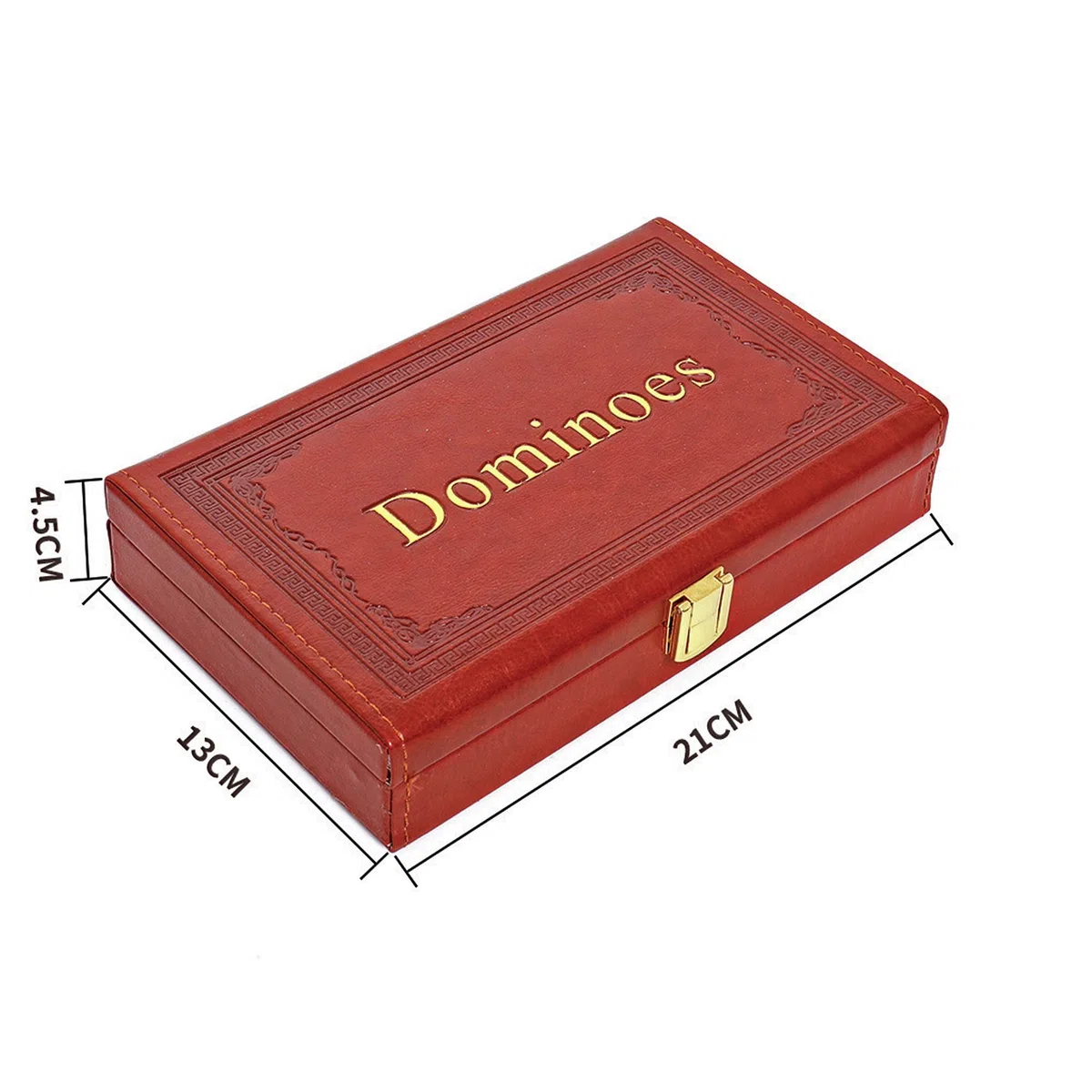 QLSKI Dominos Set,Divertissement Divertissement Voyage, Coffret de Dominos, Jeu de société d'intérieur en Cuir, Jouet en Bois, Jeu de société emballé pour Adultes et Enfants (28pcs)