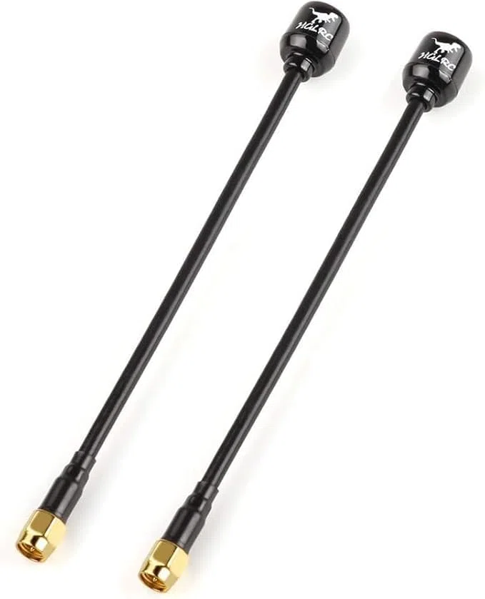 HGLRC LHCP Antenne longue portée FPV Marteau 2,5 dBi Mini 5,8 G pour drone RC (2 pièces longues SMA LHCP)