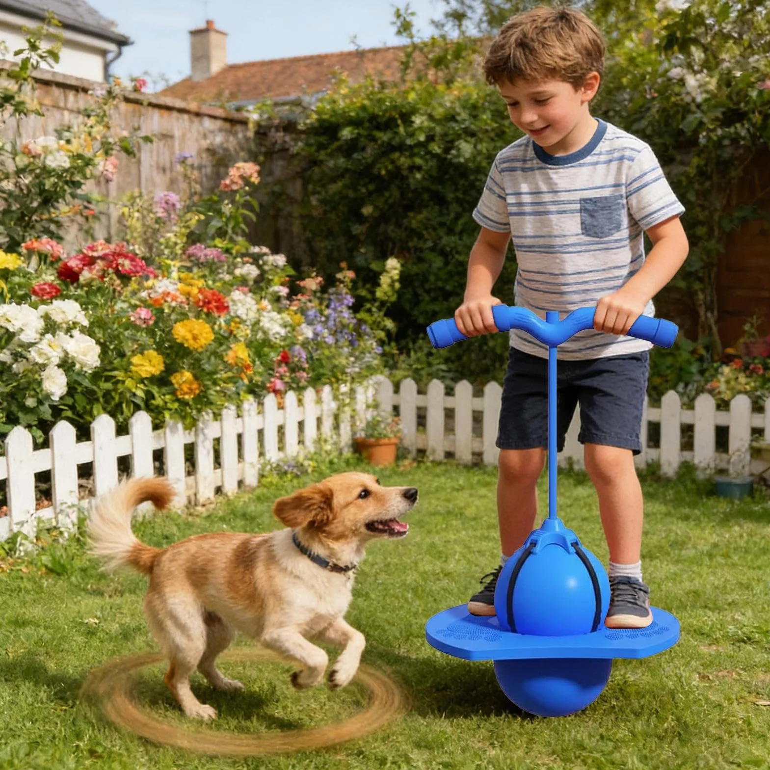 Ballon sauteur pour enfants - Jouet à sauter avec pompe à air - Ballon sauteur pour enfants - Pour adultes - Équilibre - Jeu en extérieur et en intérieur