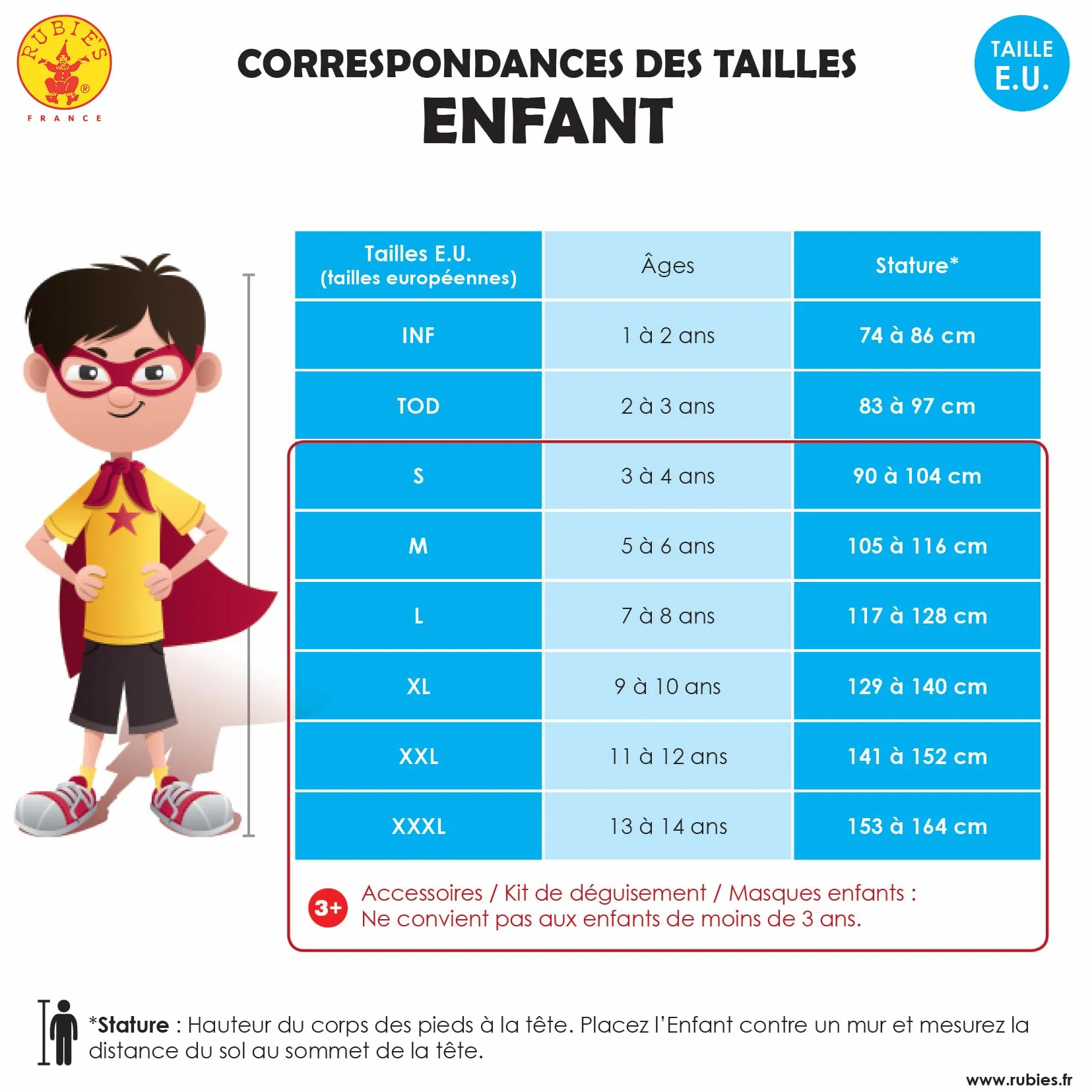 RUBIES - DC Officiel - BATMAN - Déguisement Classique pour Enfants - Costume avec Combinaison Imprimée, Ceinture, Couvre-Bottes, Cape Détachable et Masque en PVC Inclus