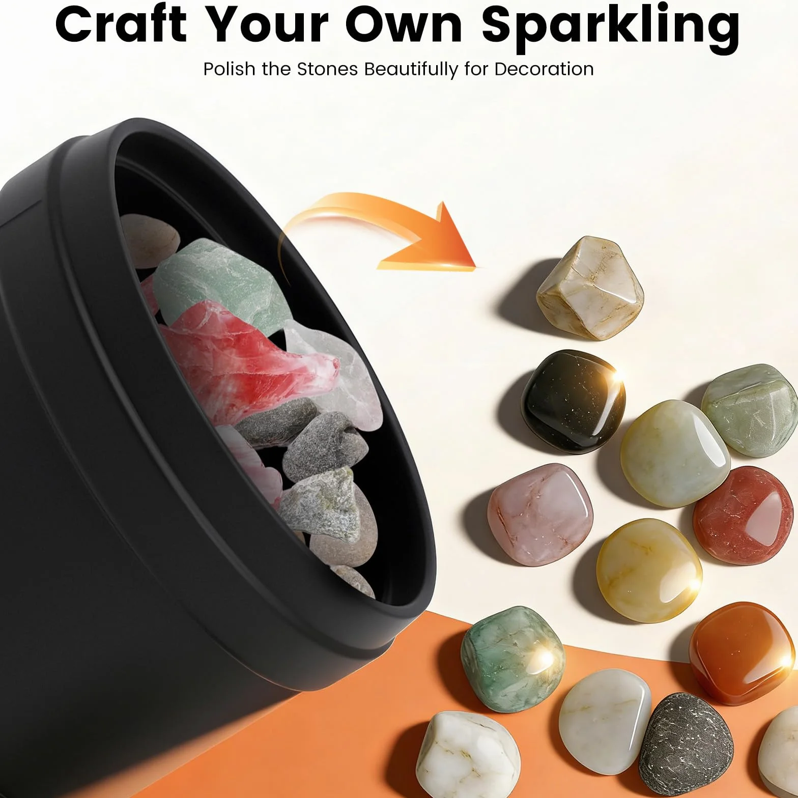 Rock Tumbler - Polisseuse de pierre avec grains de polissage - Électrique - Tambour de pierre - Pour enfants à partir de 8 ans et adultes
