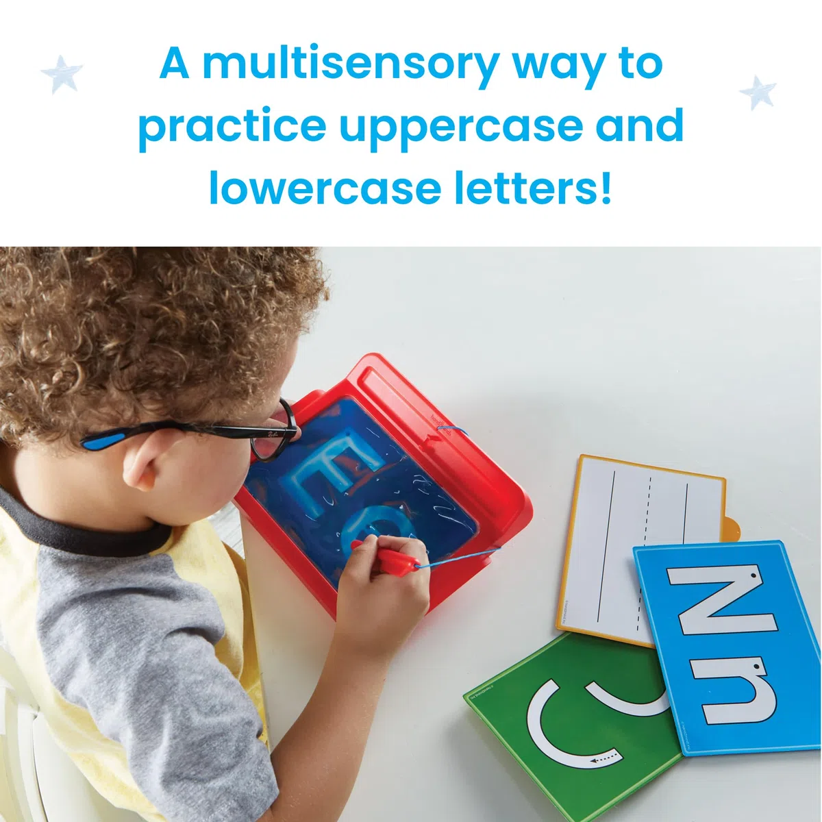 Learning Resources Tablette sensorielle pour Tracer des Lettres, Former des Lettres, Ensemble d'activités d'écriture Manuscrite avec Stylet, de 3 à 5 Ans