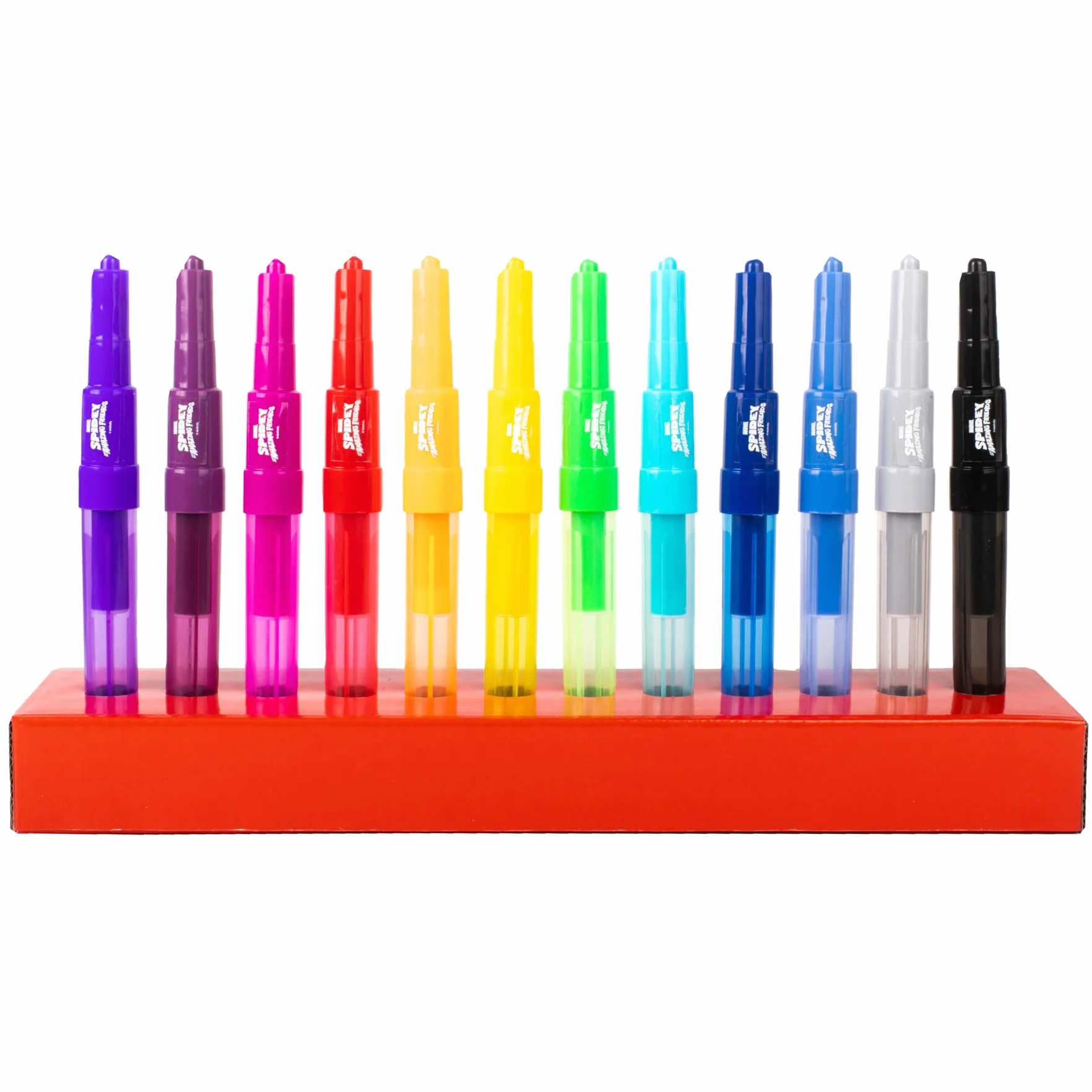 Disney - Marvel - Spidey - Spray Pen Set Deluxe (SP22368) - Kit de Stylos Pulvérisateurs pour Colorier et Dessiner - 12 Stylos et 16 Pochoirs pour Créer des Couleurs et des Dessins Uniques