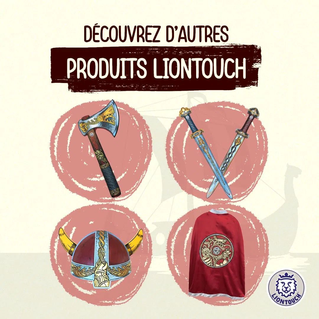 Liontouch - Bouclier Viking | Enfants de 3+Ans | Jouet Médiéval en Mousse du Chef Harald pour Guerriers et Jeux de Berserker | Arme sûre et Accessoire de Bataille pour Costumes et Déguisements