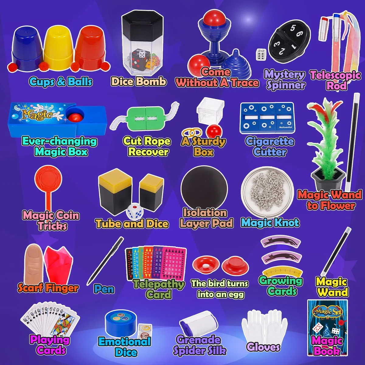 Tour de Magie, Jeux Enfant 6 7 8 9 Ans Garçons Filles Coffret Magie Enfant Cadeau 6 7 8 9 10 Ans Jouet Garcon 6-10 Ans 60+ Kit de Magie Jouet Fille 6 7 8 9 10 Ans Cadeau Garcon 6-9 Ans Anniversaire