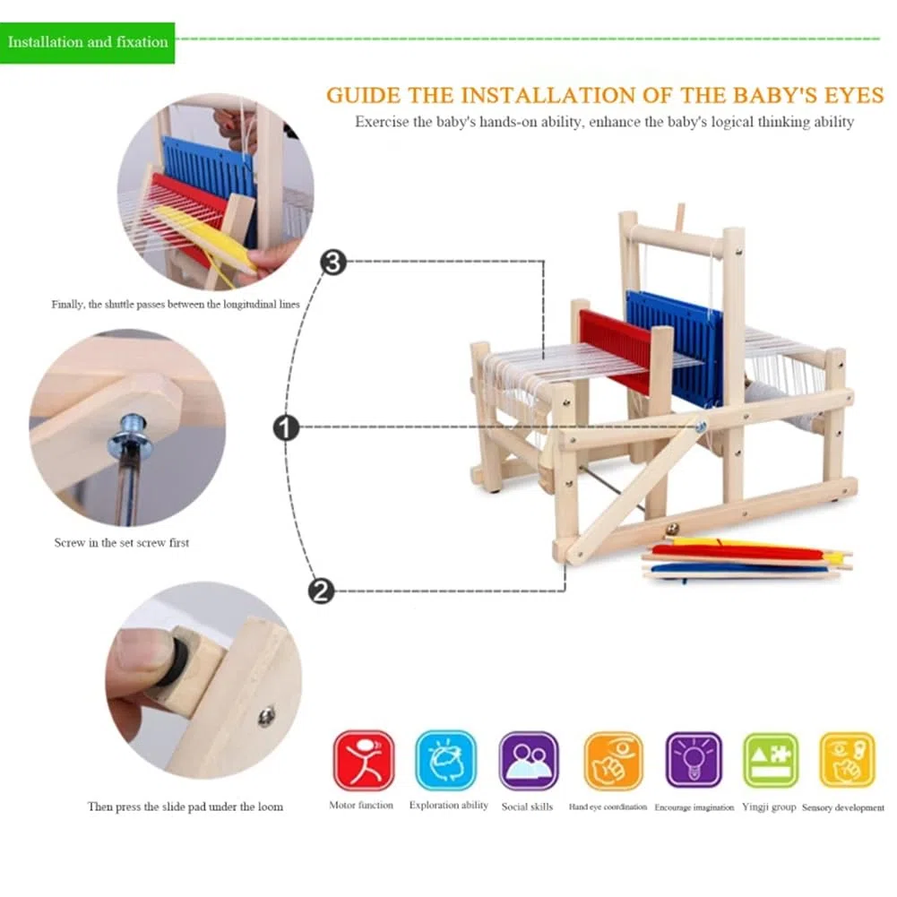 Kit de métier à Tisser pour Adultes débutants, Machine à Tisser à la Main, Multi-Artisanat en Bois, Grand métier à Tisser à Tricoter, Ensemble tissé tricoté à la Main
