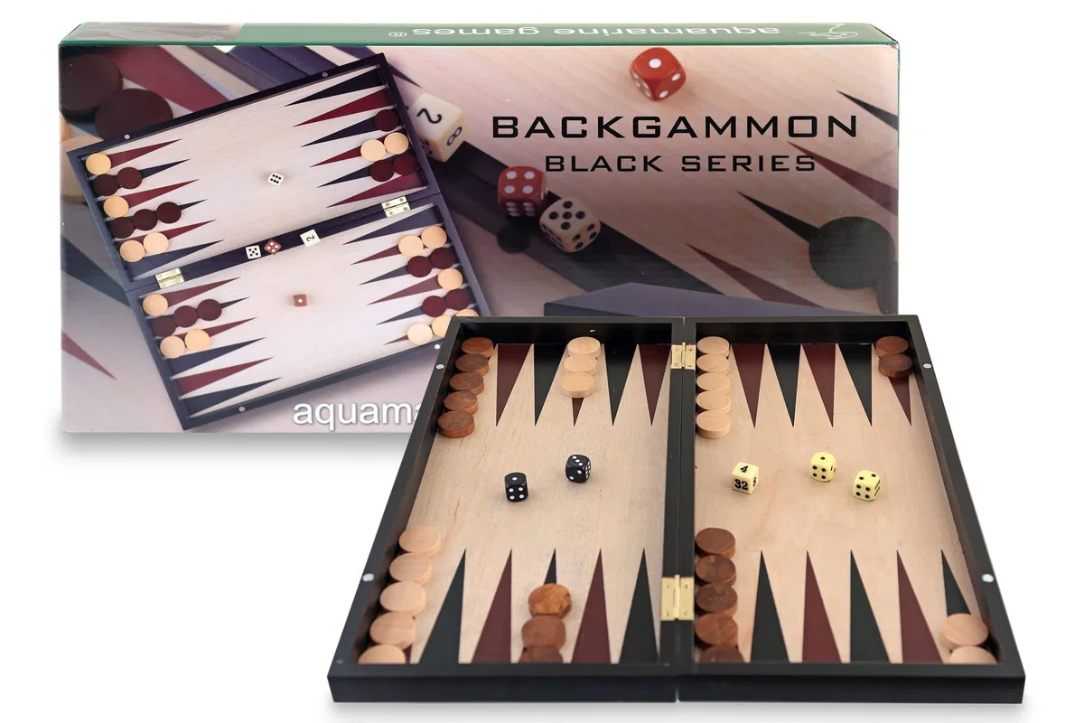 Aquamarine Games - Backgammon Black Series, Noir, NO-Value (Compudid CP033)
