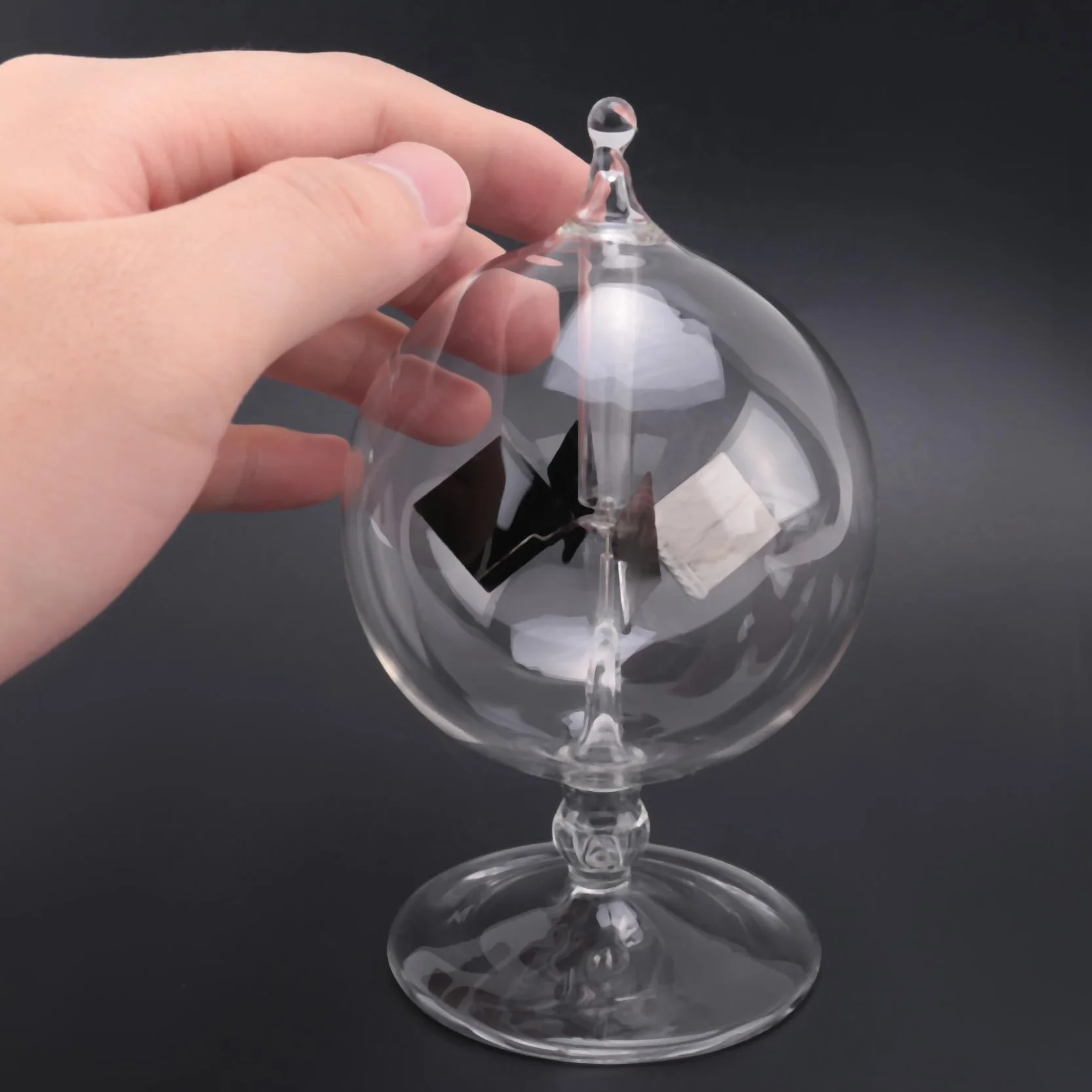 Jouet fait un Moulin à main un Radiomètre Solaire en Verre Crookes pour Cadeau de Décoration de Maison de Fête Transparent