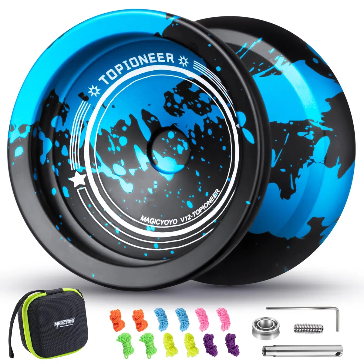 Yoyo JoJo V12 réactif pour enfants de 8 à 12 ans ou plus, Finger Spin Tricks, Yoyo inresponsive pour les professionnels, avec 12 cordes et accessoires complets