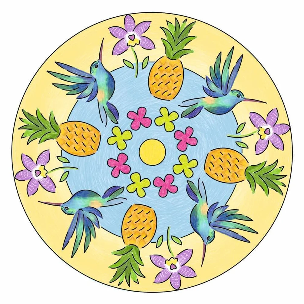 Ravensburger – Mandala Designer – Dessin – Loisir créatif – Pochoirs – Crayons de Couleur Inclus – Flamingo – Flamant Rose – Activité créative – Enfant – Dès 6 Ans – 28518 – Version française