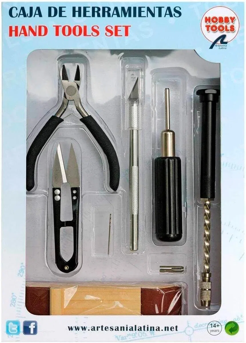 Artesanía Latina - Jeu d'Outils de Base pour Le Modélisme Nº1 - Modèle 27000N - Kit d'Outils pour Le Montage de Modèles Réduits