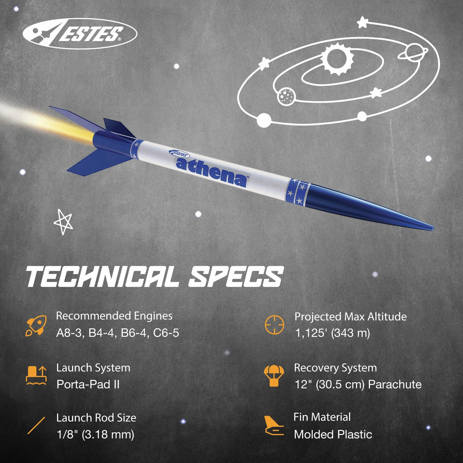 Estes 2452 Athena Model Rockets, marron