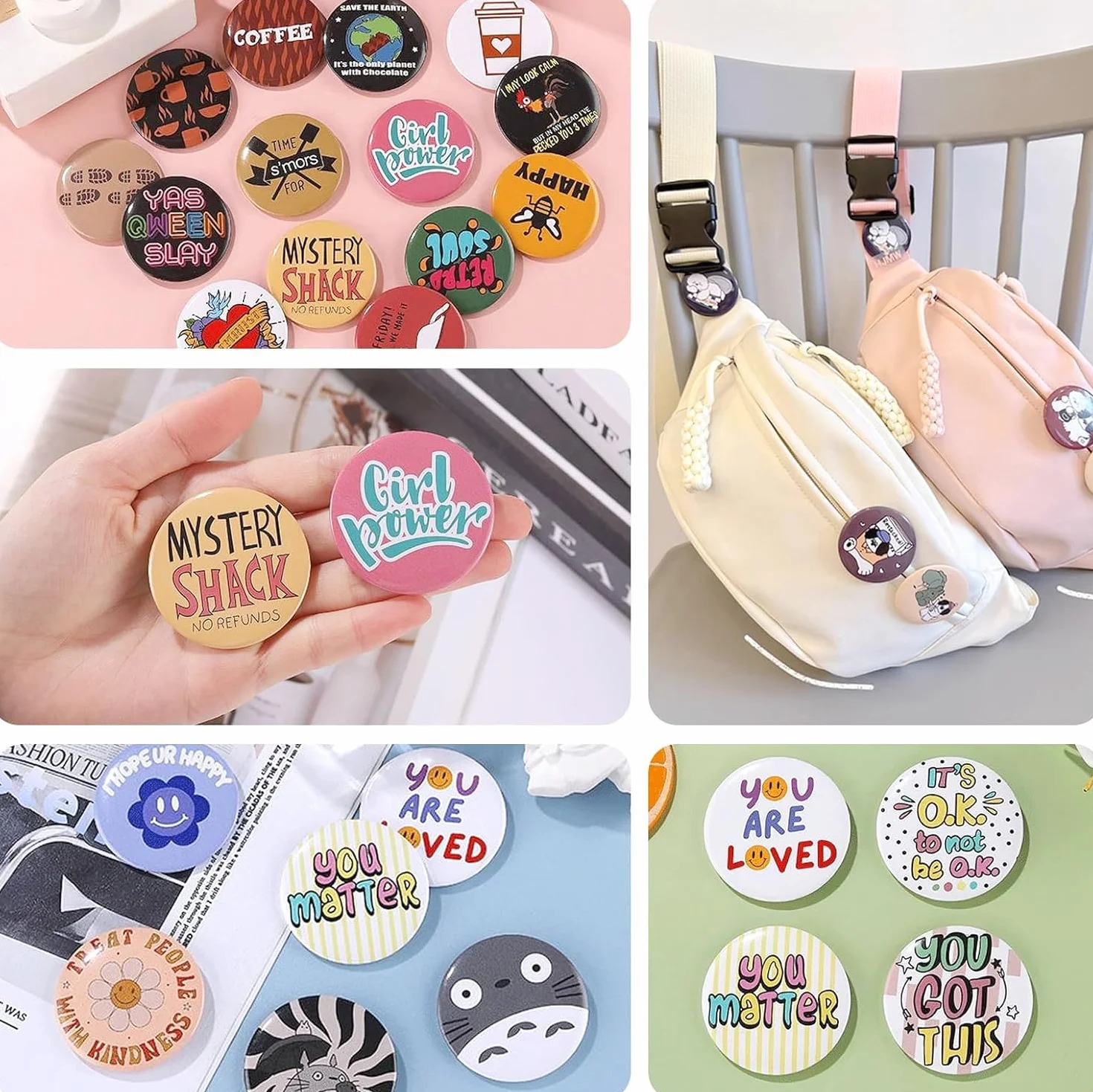 Lot de 200 Faire Ses Badges Personnalisés, Badge Rond Transparent, Set de Faire Ses Badges avec Epingle pour Vêtements Photo Badge Identification Medecin et Infirmiere (25 mm)