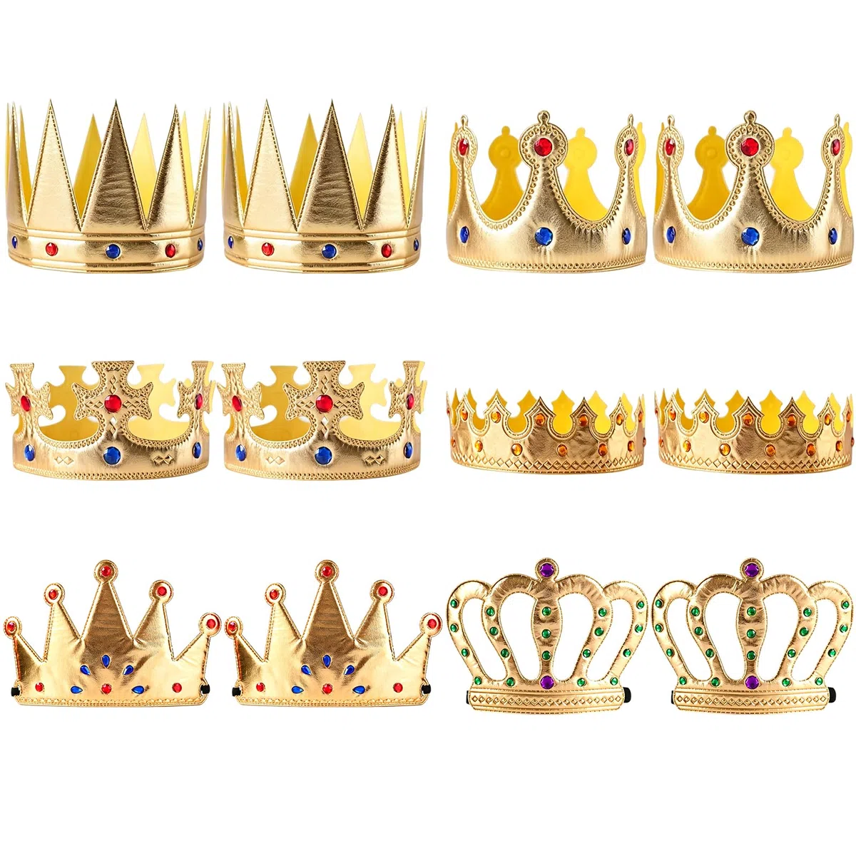 Lot de 12 couronnes de roi en tissu brillant - Accessoires photo pour anniversaires, baby showers, Halloween, événements médiévaux