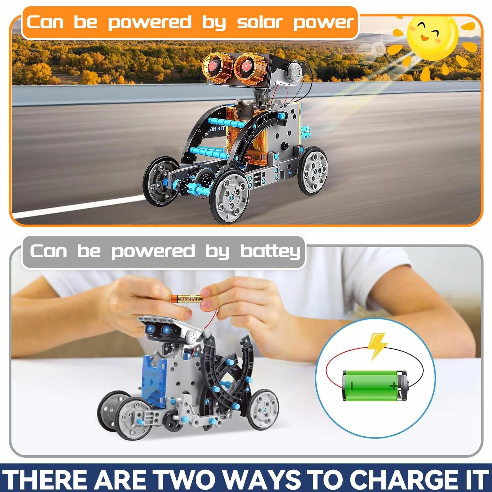 Kit Robot Solaire, 29 en 1 Robot Jouet Enfant Maquette Voiture Jeux de Construction Robotique Éducative Exterieur Experiences Scientifiques Cadeau pour Garçon Fille
