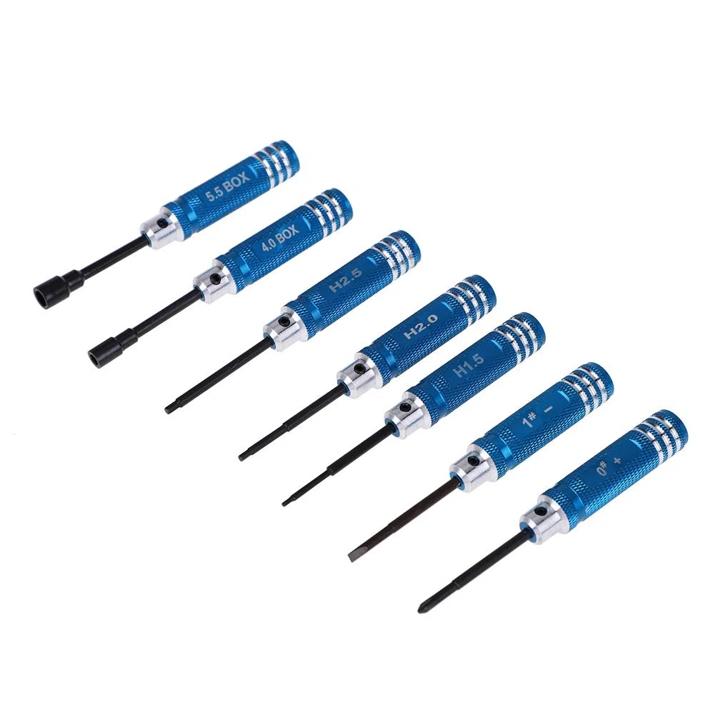 Kit d'outils pour voiture télécommandée, tournevis, bleu
