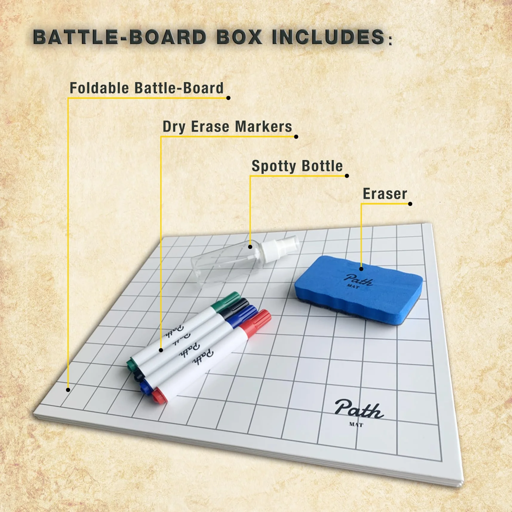 Path Gaming Plateau de Jeu de Combat - Tapis de Jeu de Bataille Recto-Verso pour DND, Tabletop RPG, 3-6 joueurs, À partir de 216 ans, Stratégie, Fantaisie