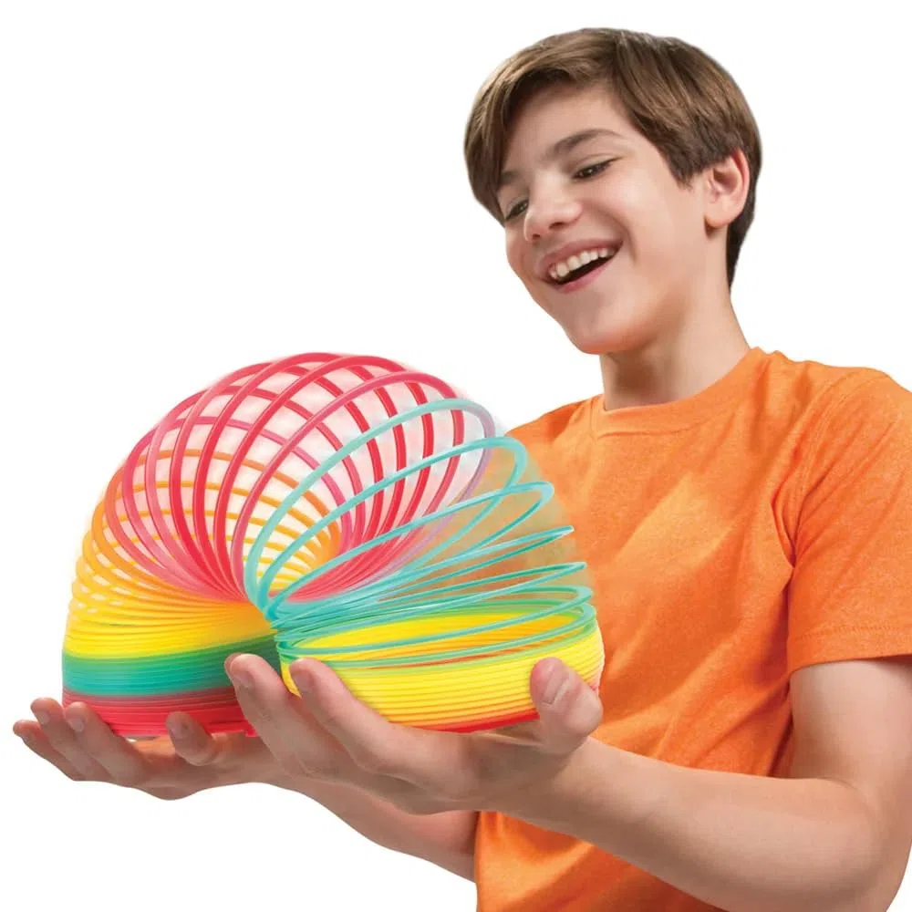 DSL Lot de 3 jouets géants arc-en-ciel Slinky, moyen métallique, petit jouet lumineux, cadeau d'anniversaire, cadeau de Noël, cadeau de fête pour enfants