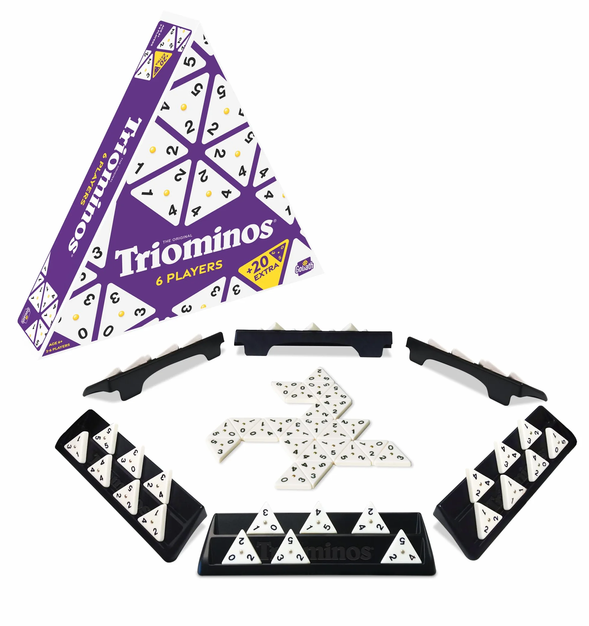 Goliath - Triominos 6 Joueurs - Jeu de Société - A partir de 6 ans - A Jouer en Famille et Entre Amis - Jeu de Stratégie - De 2 à 6 joueurs