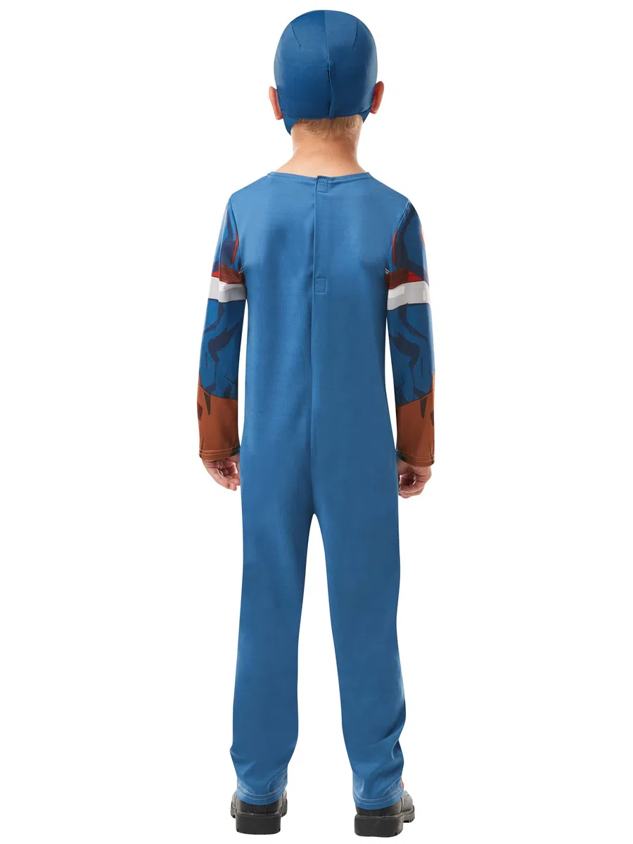 RUBIE'S Avengers Officiel - Déguisement Classique Captain America Enfant - Taille M - 5-6 ans - 105 à 116 cm - Costume Combinaison Bleue et Rouge et Cagoule - Pour,