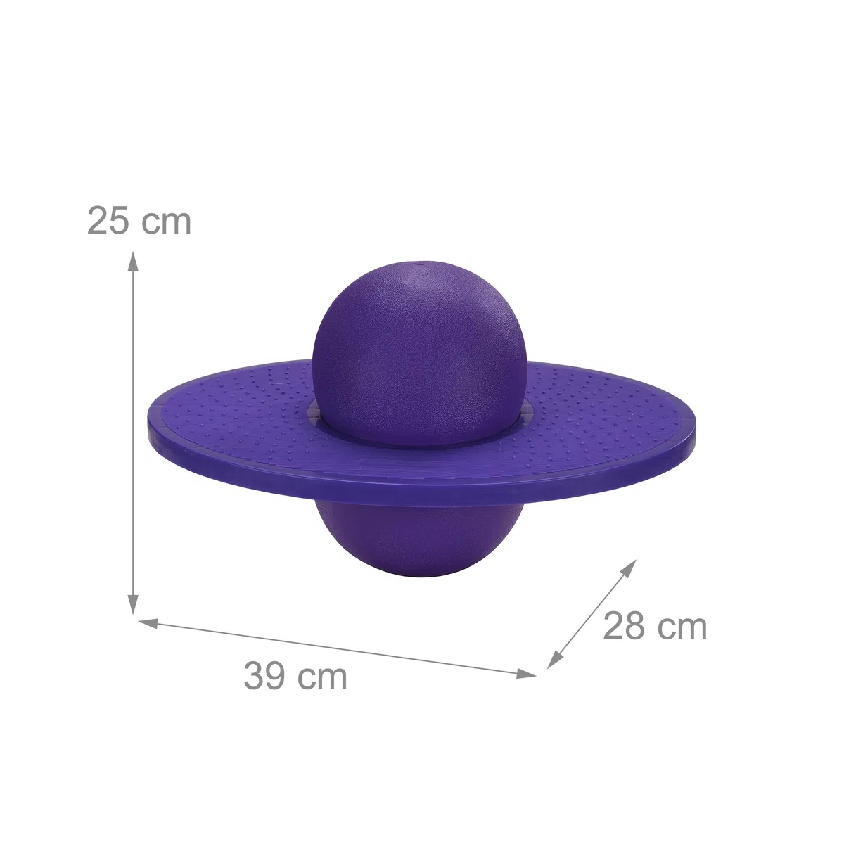 Relaxdays Pogo Ball pour Enfants, jusqu'à 100 kg, Jouet de Saut extérieur, Violet, 25x39x28 cm
