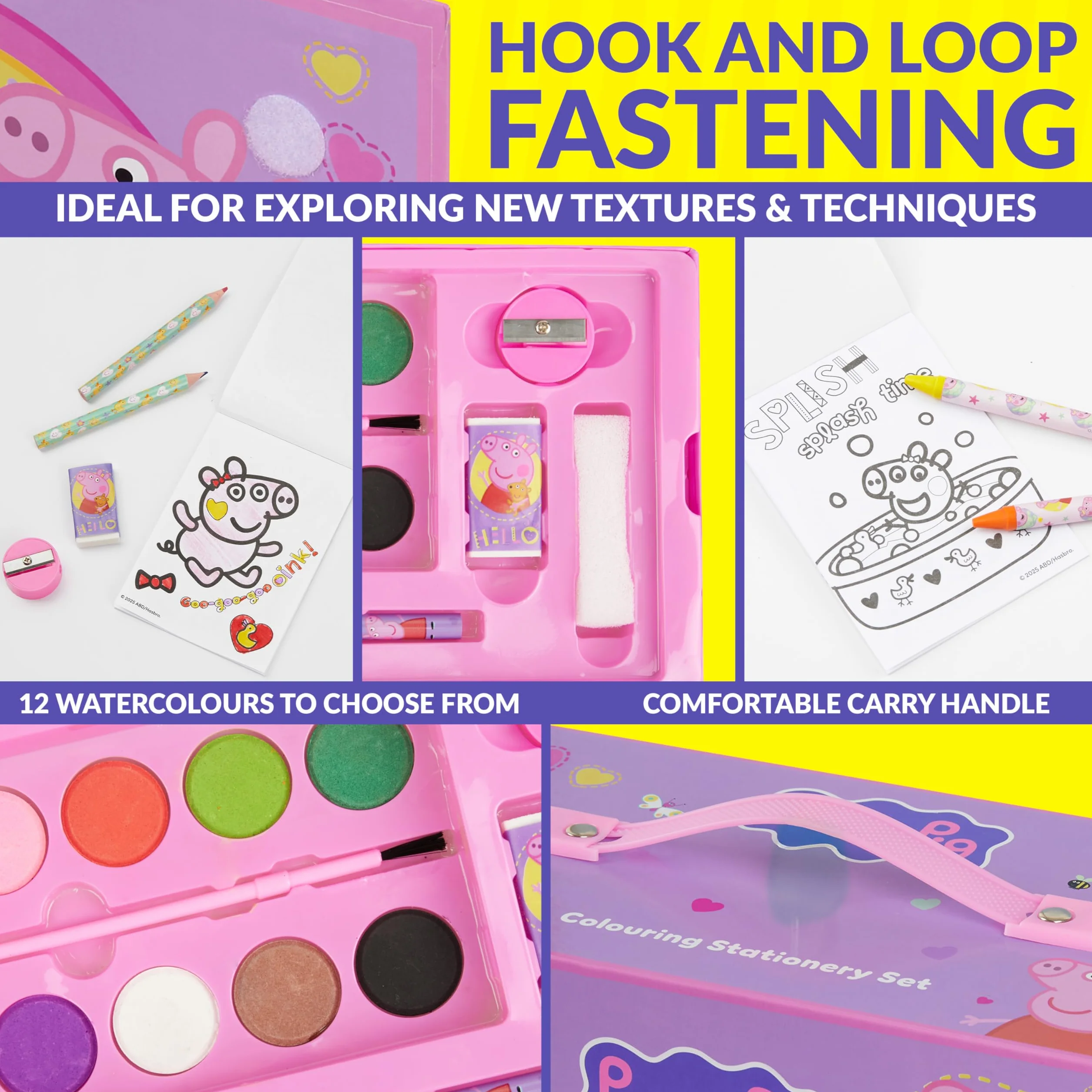 Peppa Pig Kit Dessin Coloriage et Peinture, Coffret Créatif Fille, Mallette Enfant d'Art de 30 Pièces, Fournitures de Loisirs Créatifs, Cadeau Fille