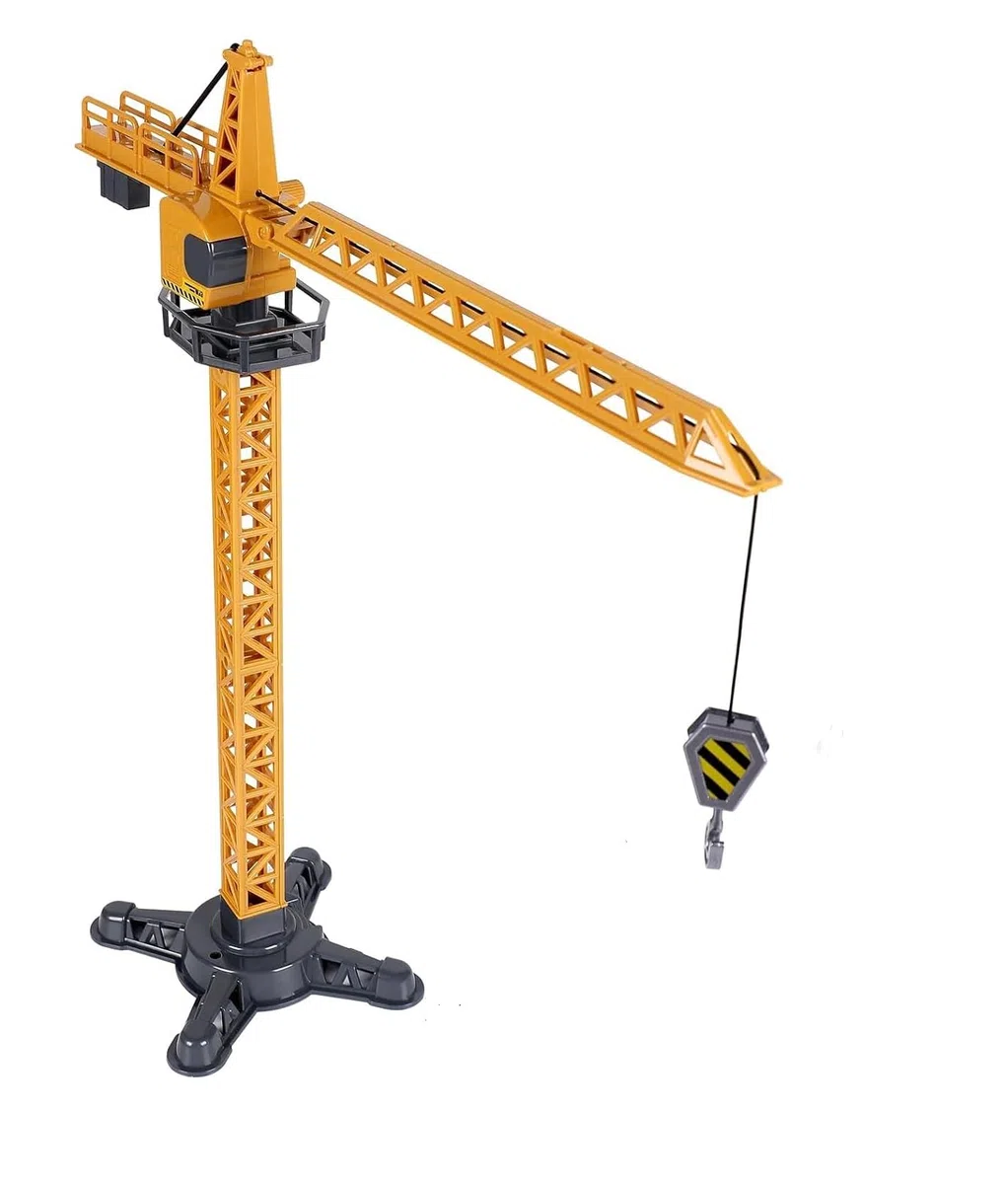 Grue de Construction Jouet Grue Manuelle Generic Jaune 40 cm avec Accessoires soulève la Charge et Tourne à 360 degrés pour Enfant