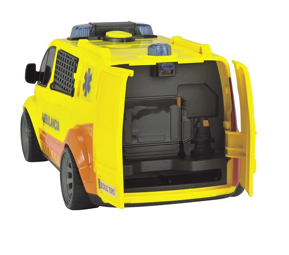Dickie - Ambulance SEM 28 cm, lumière et Son, Ouverture des Portes arrière, à partir de 3 Ans (203715013SI4)