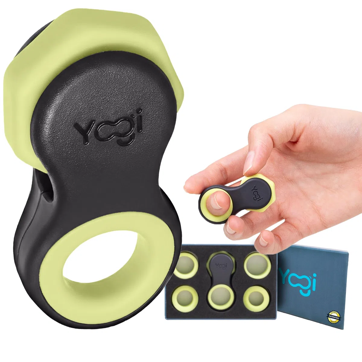 Yogi Jouet Fidget, Spinners Fidget pour adultes, Soulagement de l'anxiété Parfait pour le ADHD le ADD et l'autisme Jouets Fidget silencieux pour adultes et enfants Cinq tailles d'anneaux Clair de lune