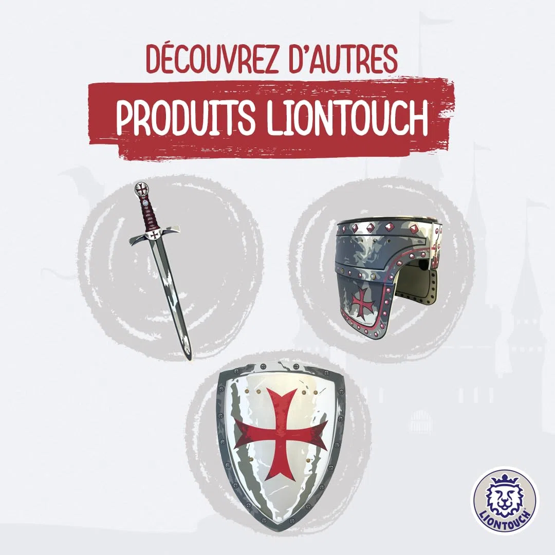 Liontouch - Cape du Chevalier Maltais | Taille Unique - 3 à 8 Ans | Cape d'Imitation Médiévale, Thème Classique de la Croix Rouge | Déguisements, Robes Fantaisies & Costumes Royaux pour Garçons