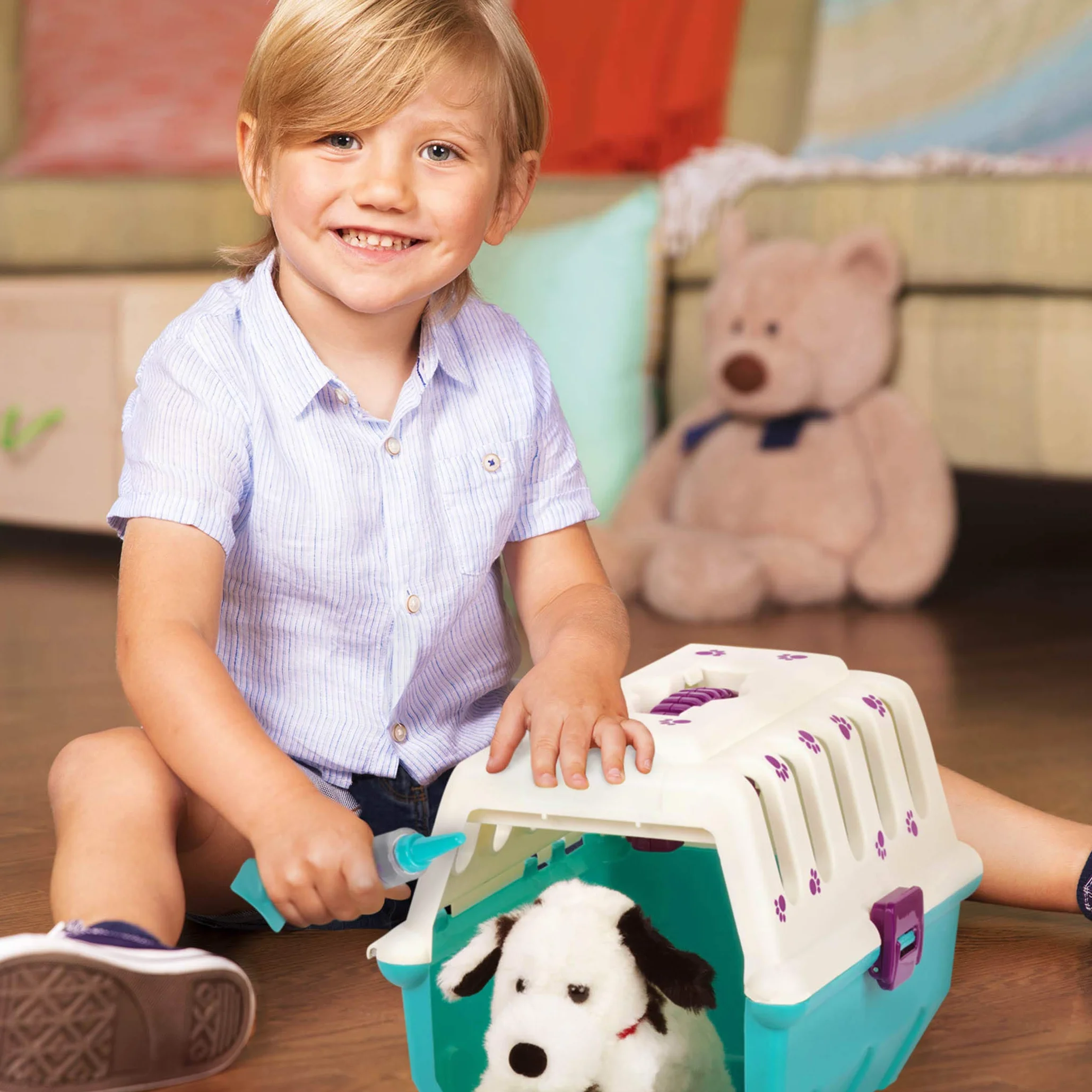 Battat - Kit vétérinaire pour dalmatiens - Jouet Vet pour Jouer à Faire Semblant - Jeu de Soins pour Chiens - Chiot en Peluche et Porte-bébé - Ensemble vétérinaire pour Enfants - 2 Ans et +