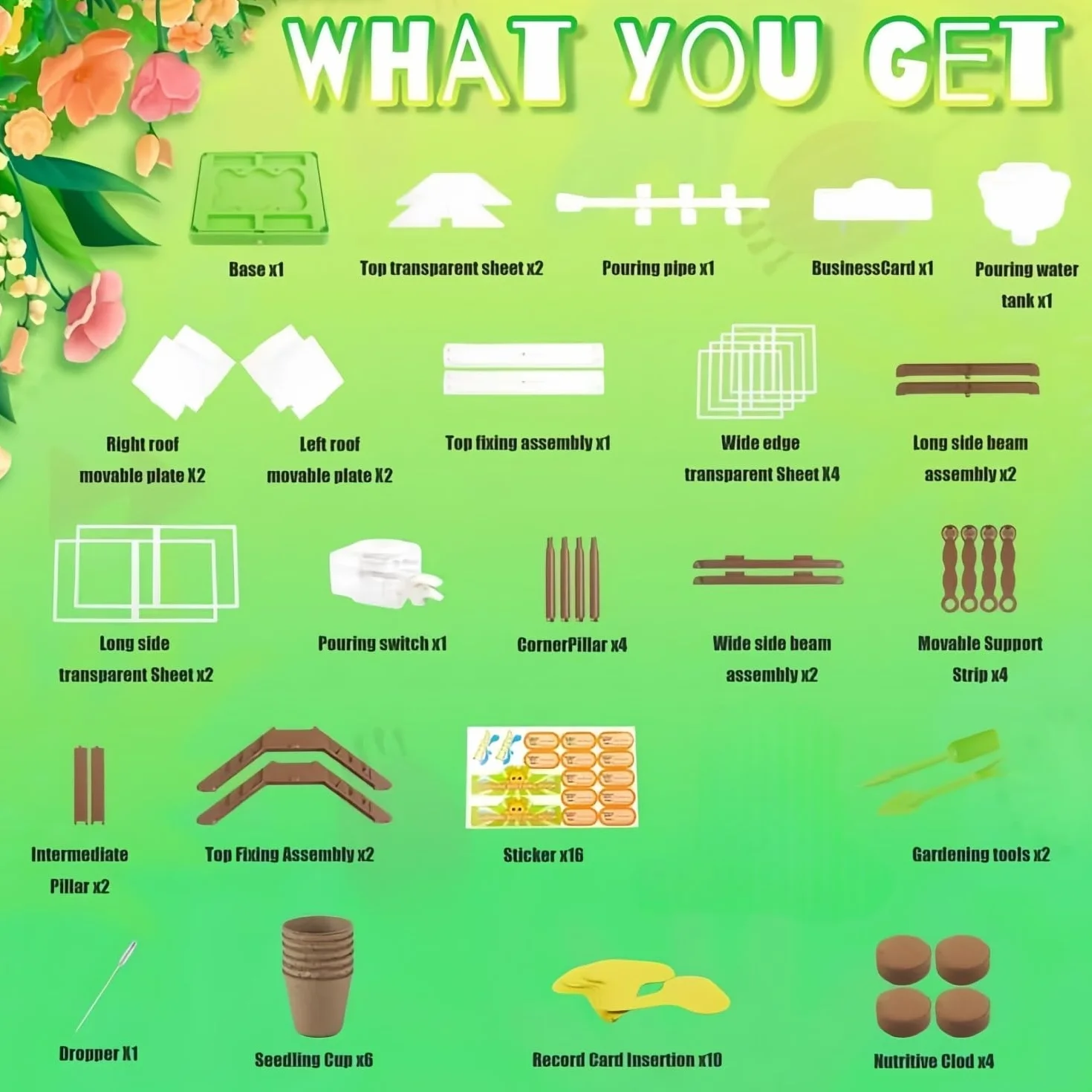 KAHEIGN Kit de Culture de Plantes pour Enfants, Mini-Serre pour Enfants Kit de Culture de Fleurs avec Système D'irrigation Amélioré - Cadeau de Jardinage Éducatif(GRAINES ET LUMIÈRE Non INCLUSES)