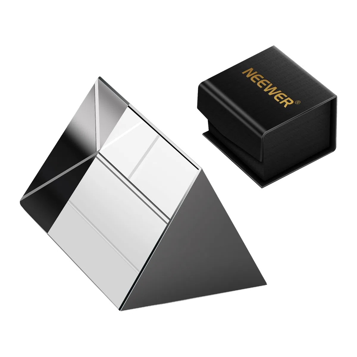 NEEWER Prisme Triangulaire 2,4 Pouces/6cm, Verre Optique Cristal K9 pour Prisme Photographie, Prisme de Photographie Effets Arc-en-Ciel, Enseignement de la Physique du Spectre de Lumière