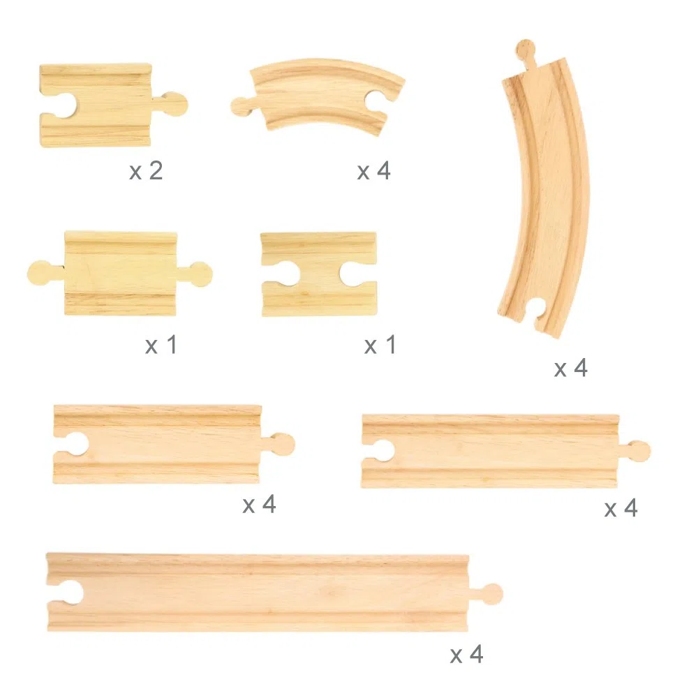Bigjigs Rail Lot d’Extensions virages et Lignes Droites